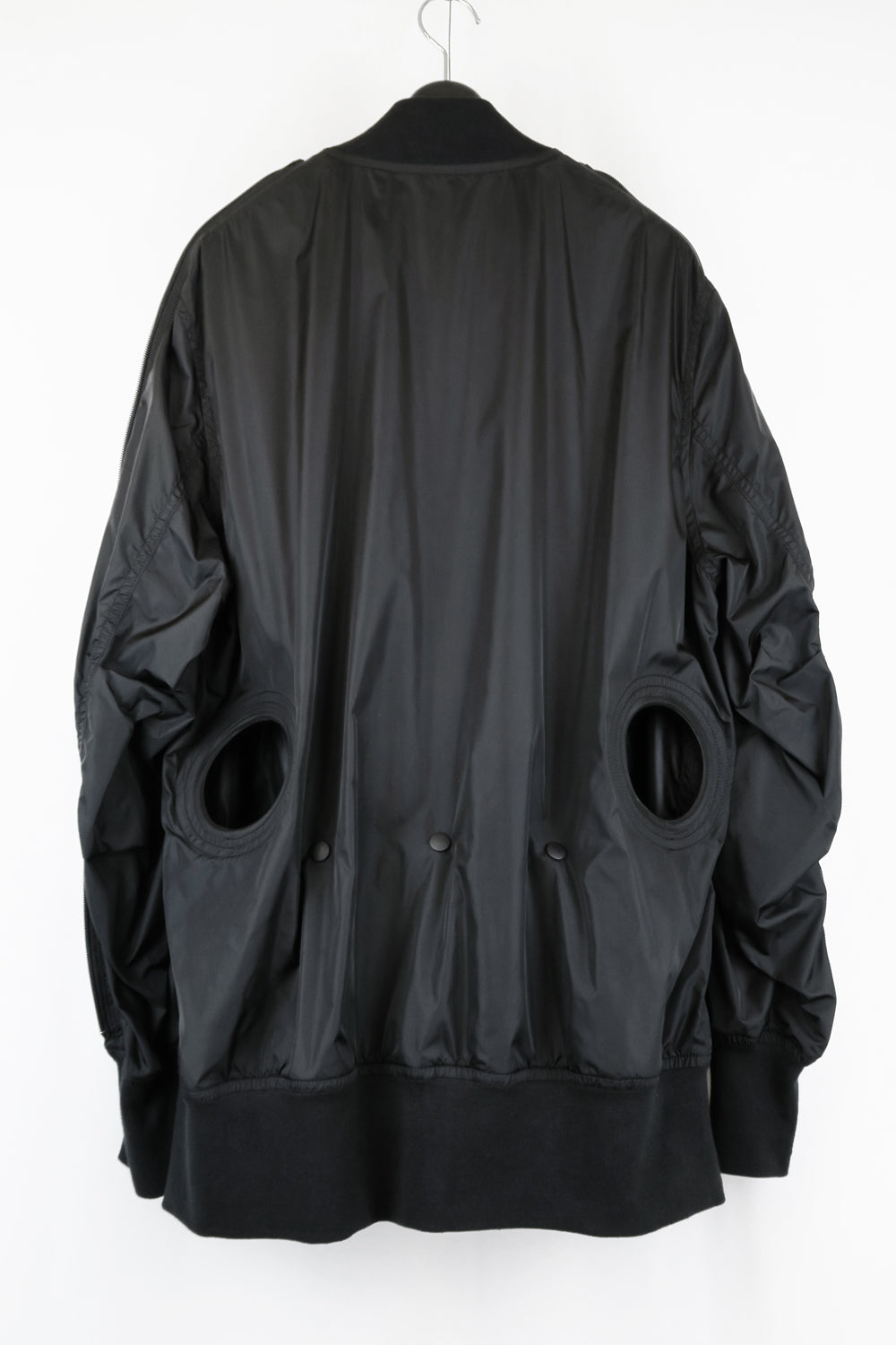 NUDE:MM Nylon Taffeta Oversized Bomber Jacket (Detachable Hem Parts)
