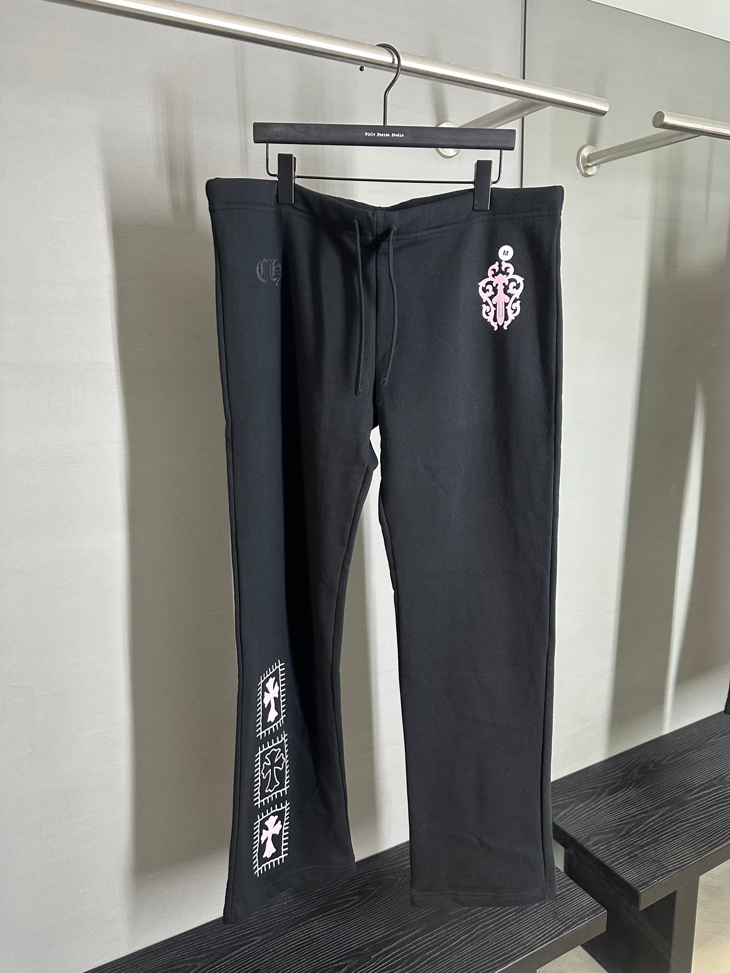 Chrome Hearts Deadly Doll Vine Dagger Floral Heart Sweatpants