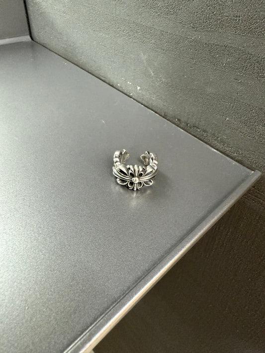 Chrome Hearts double floral cross ring