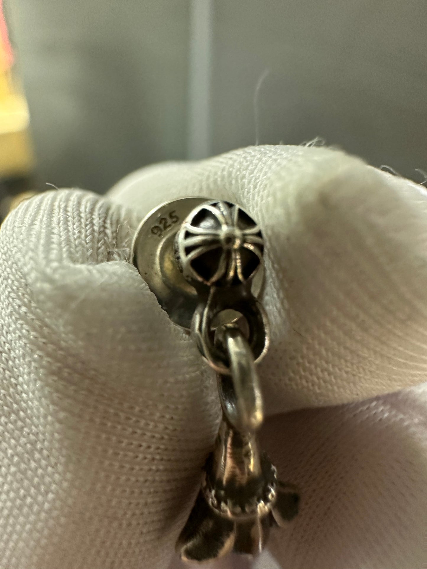 Chrome Hearts Cross Ball Tail Tiny Drop Earring
