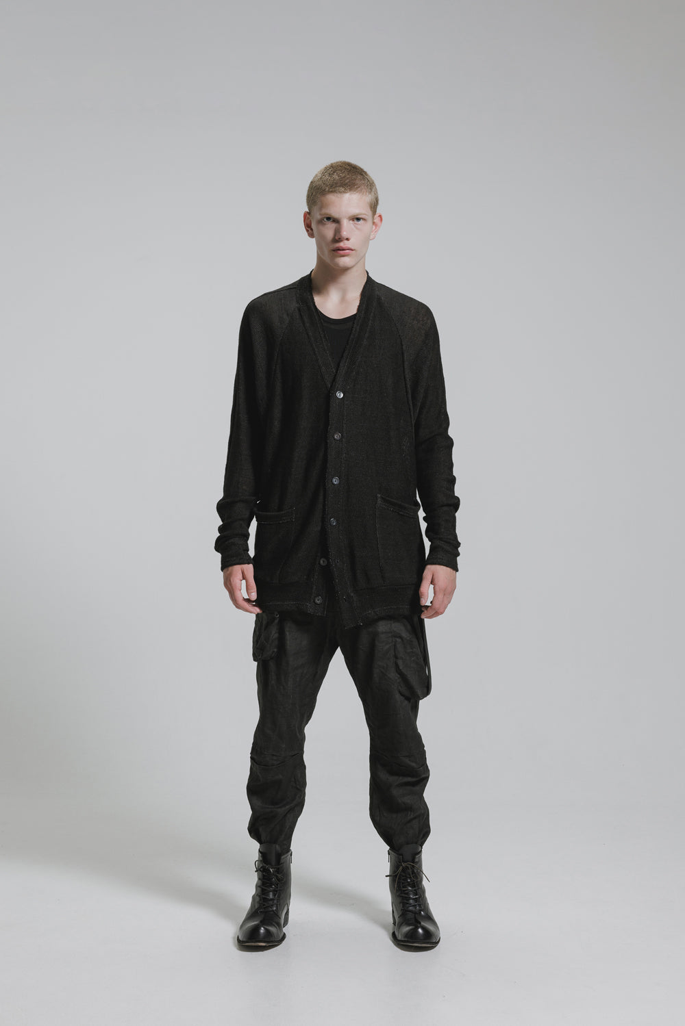 NUDE:MM Linen Rope-dyed 7GG Jersey Cardigan