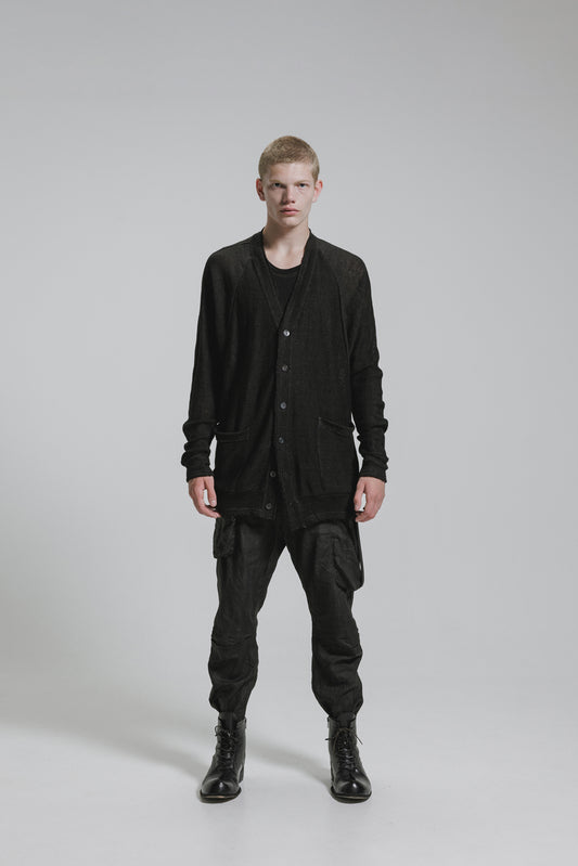 NUDE:MM Linen Rope-dyed 7GG Jersey Cardigan