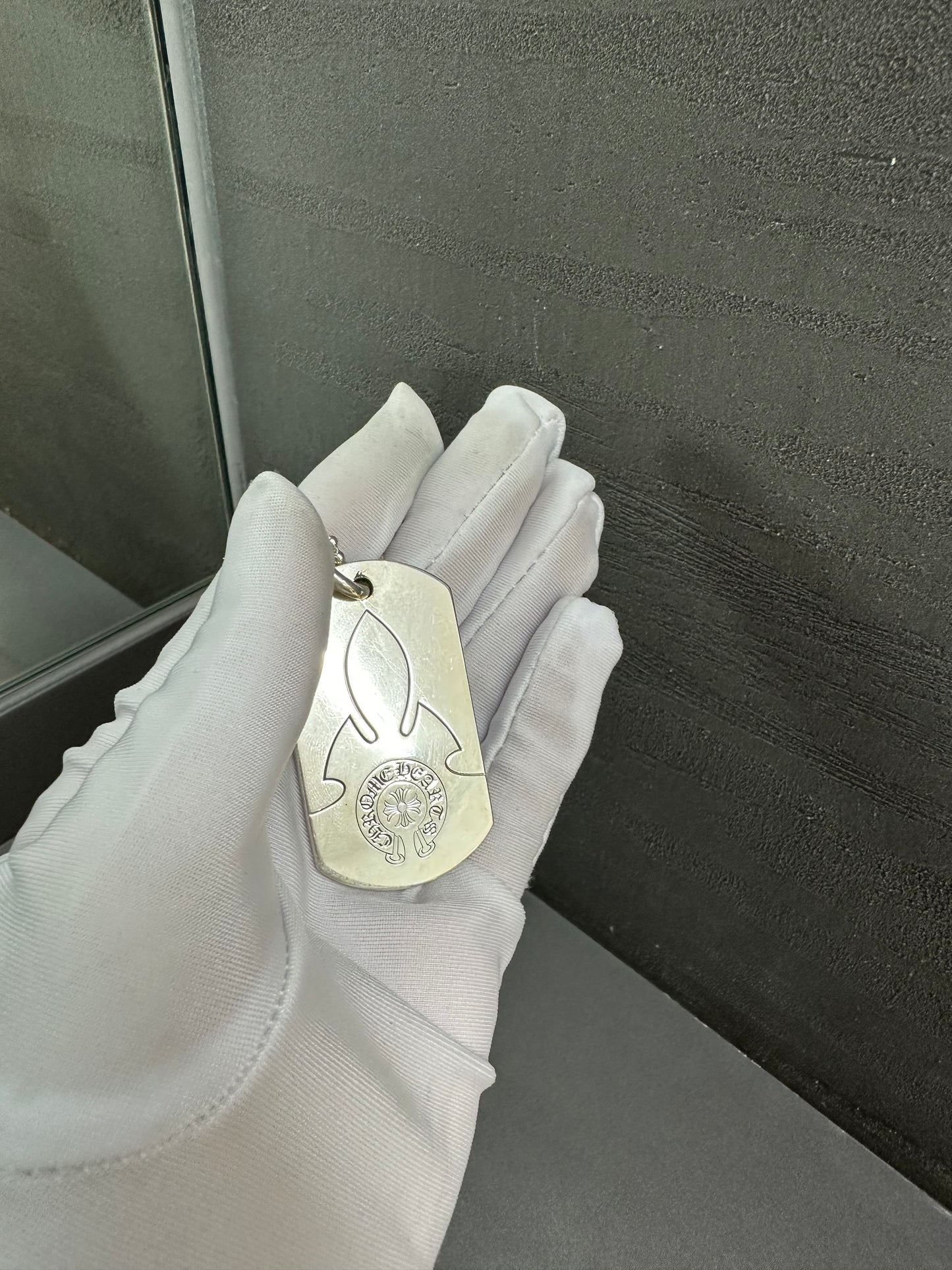 Chrome Hearts Flame Dog Tag Necklace