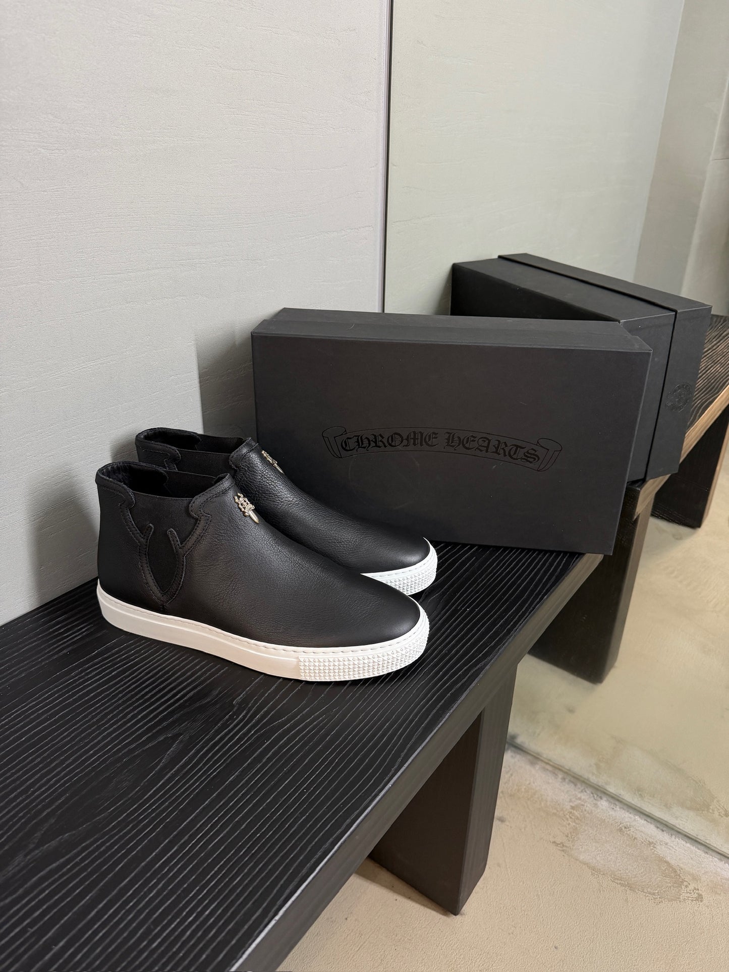 Chrome Hearts Dagger Mid Top Slip On Sneakers