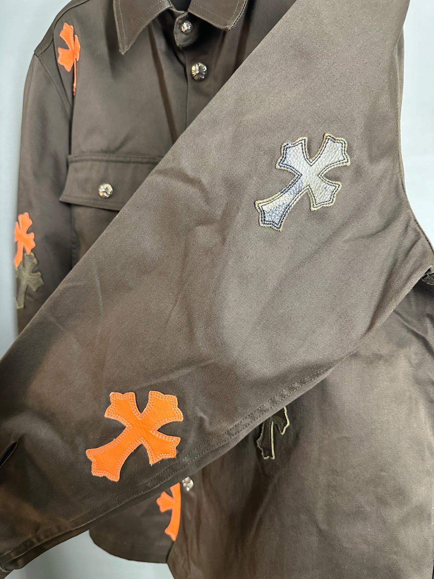 Chrome Hearts Camouflage & Orange Patch Work Dog Jacket