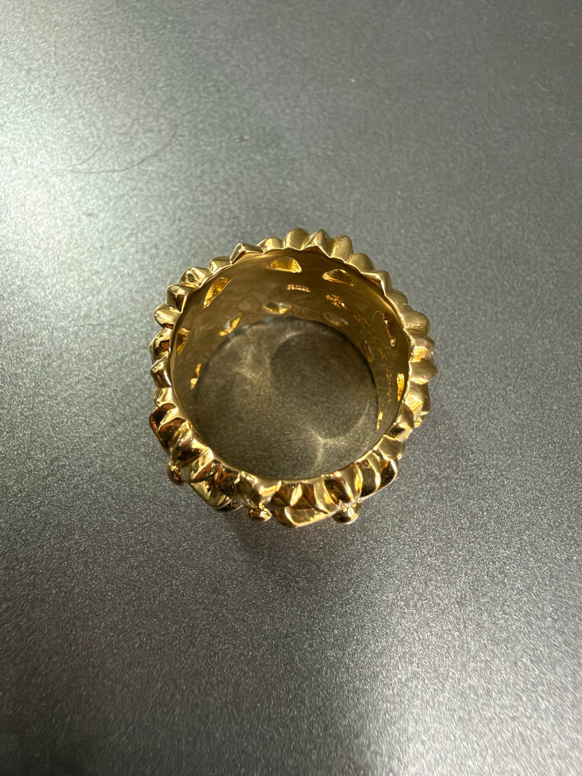 Chrome Hearts 22K Cemetery Ring with Diamonds