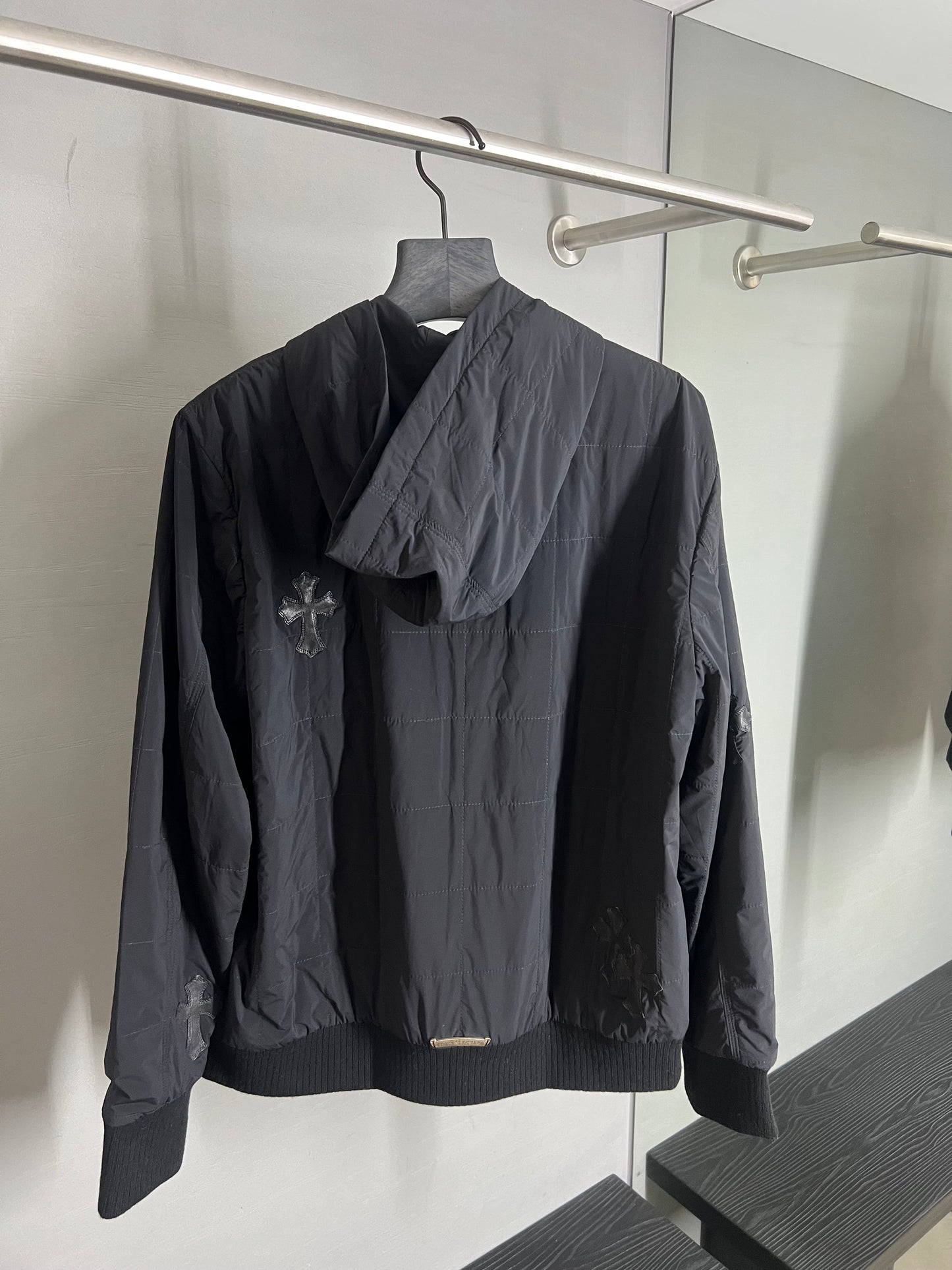 Chrome Hearts Cross Patch Nylon Zip-Up Jacket