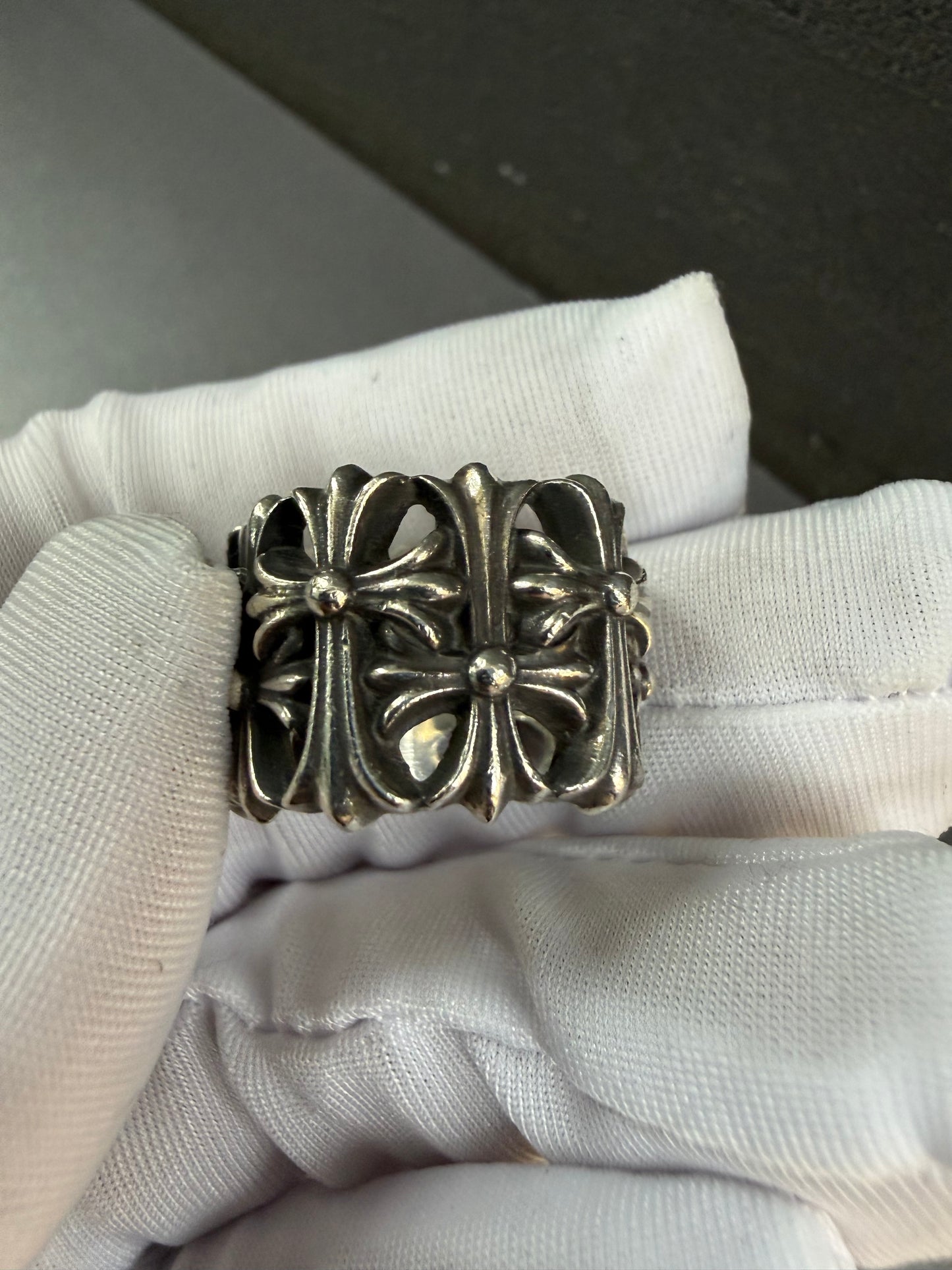 Chrome Hearts cemetery cross ring