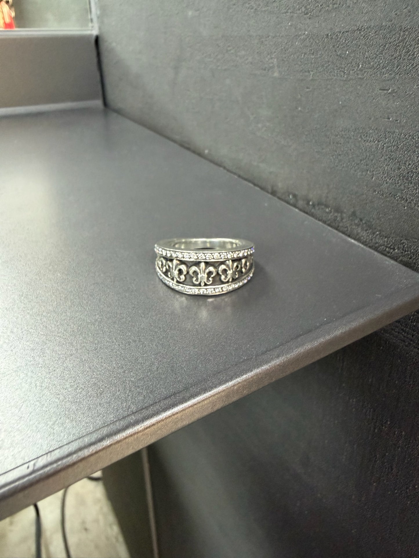 Chrome Hearts Fleur De Lis Ring with Diamonds