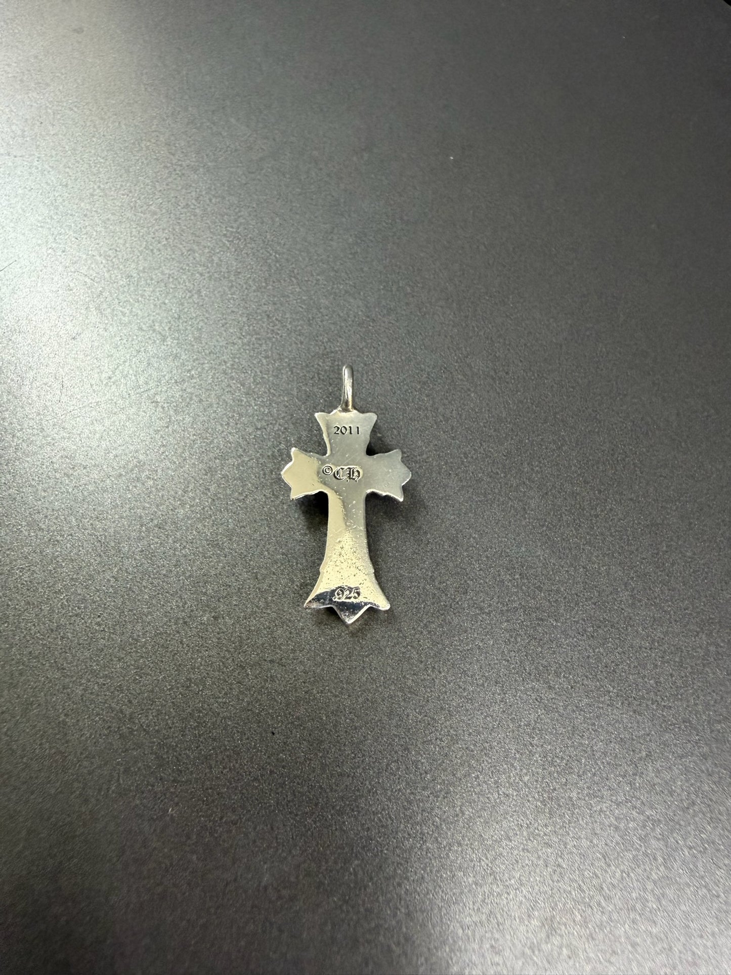 Chrome Hearts DBL Double Cross Pendant with Diamonds