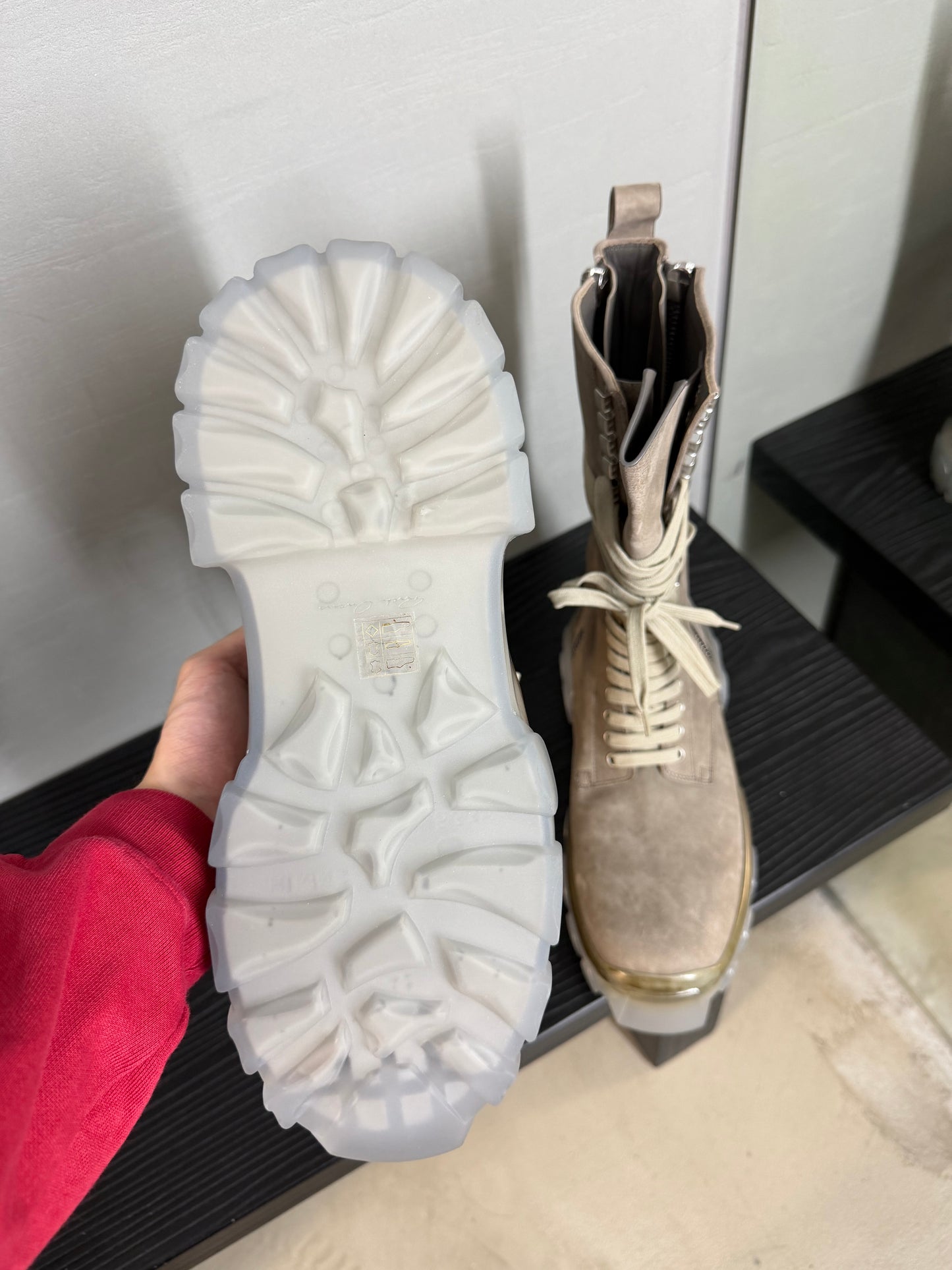 Rick Owens Army Tractor Lace Up Boots