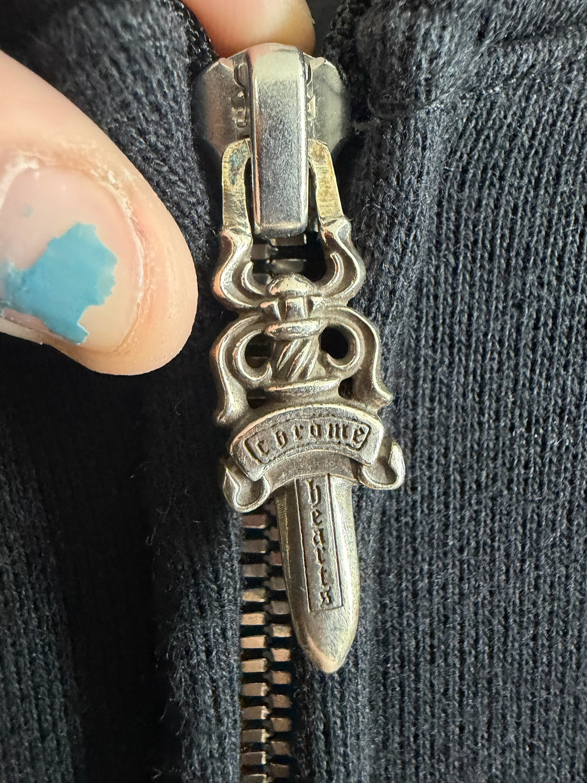 Chrome Hearts Triple Cross Embroidered King Taco Zip-Up