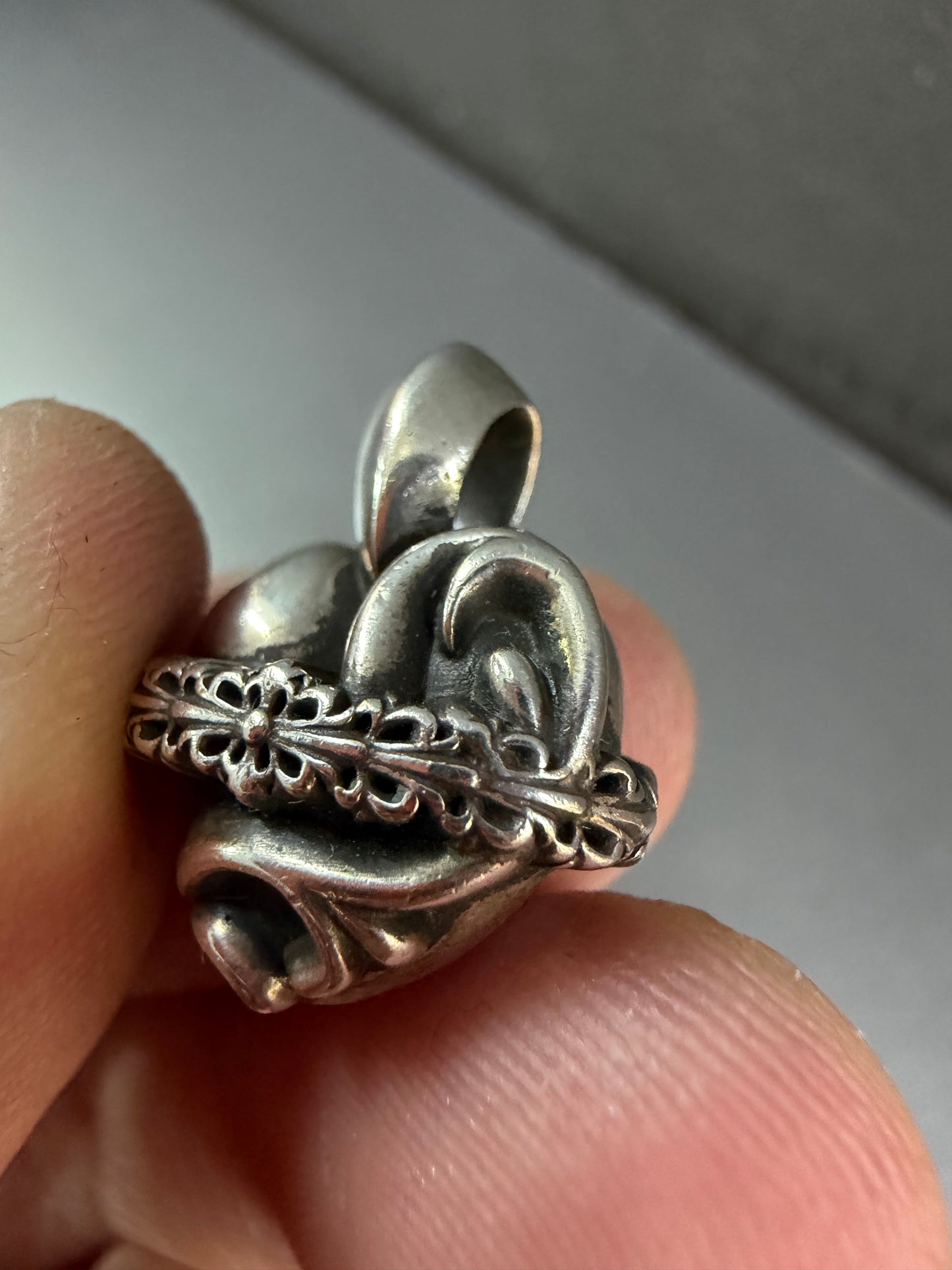 Chrome Hearts Orbit Heart Charm Pendant