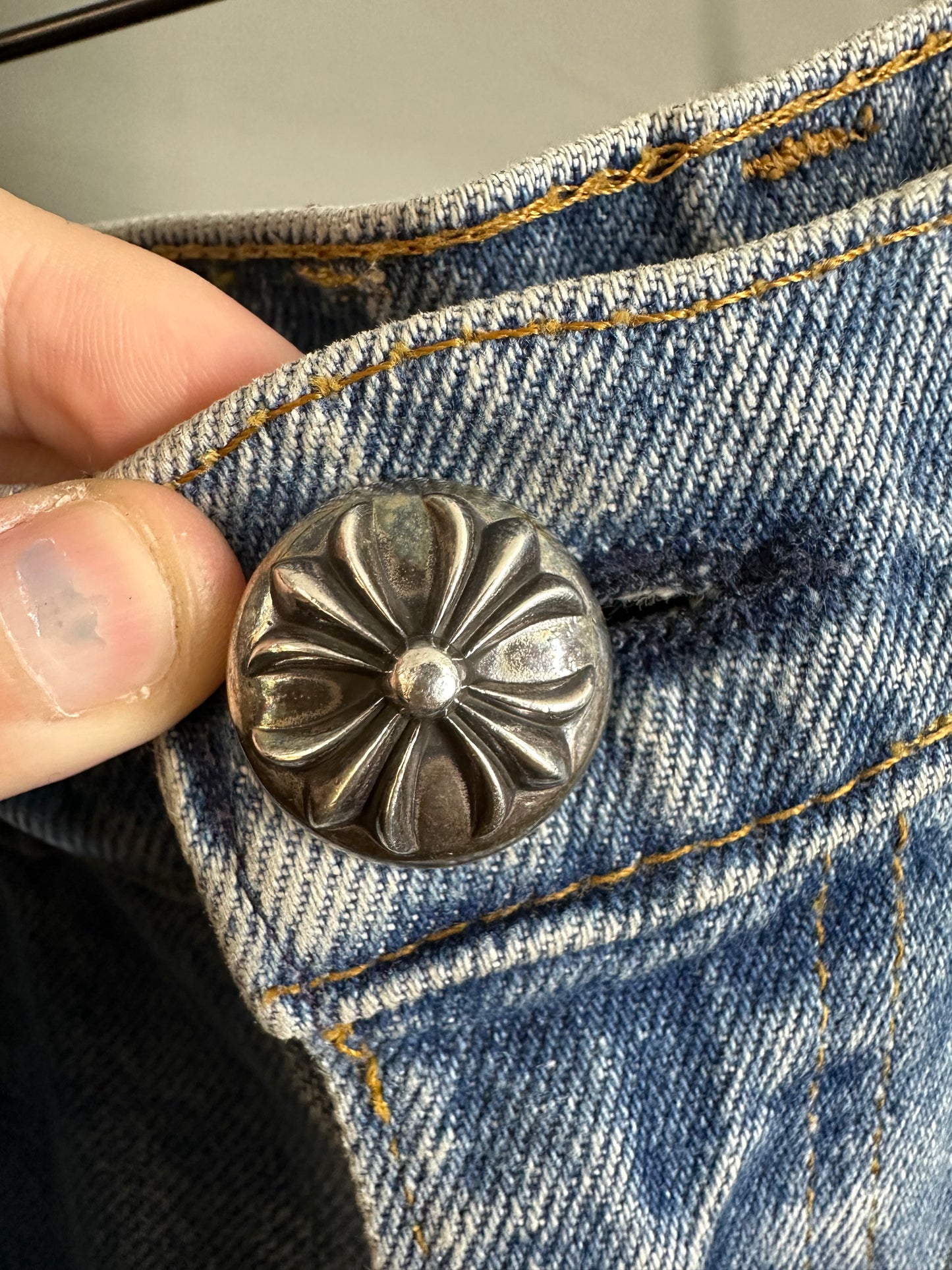Chrome Hearts Levi’s 505 Cross Patch Jeans