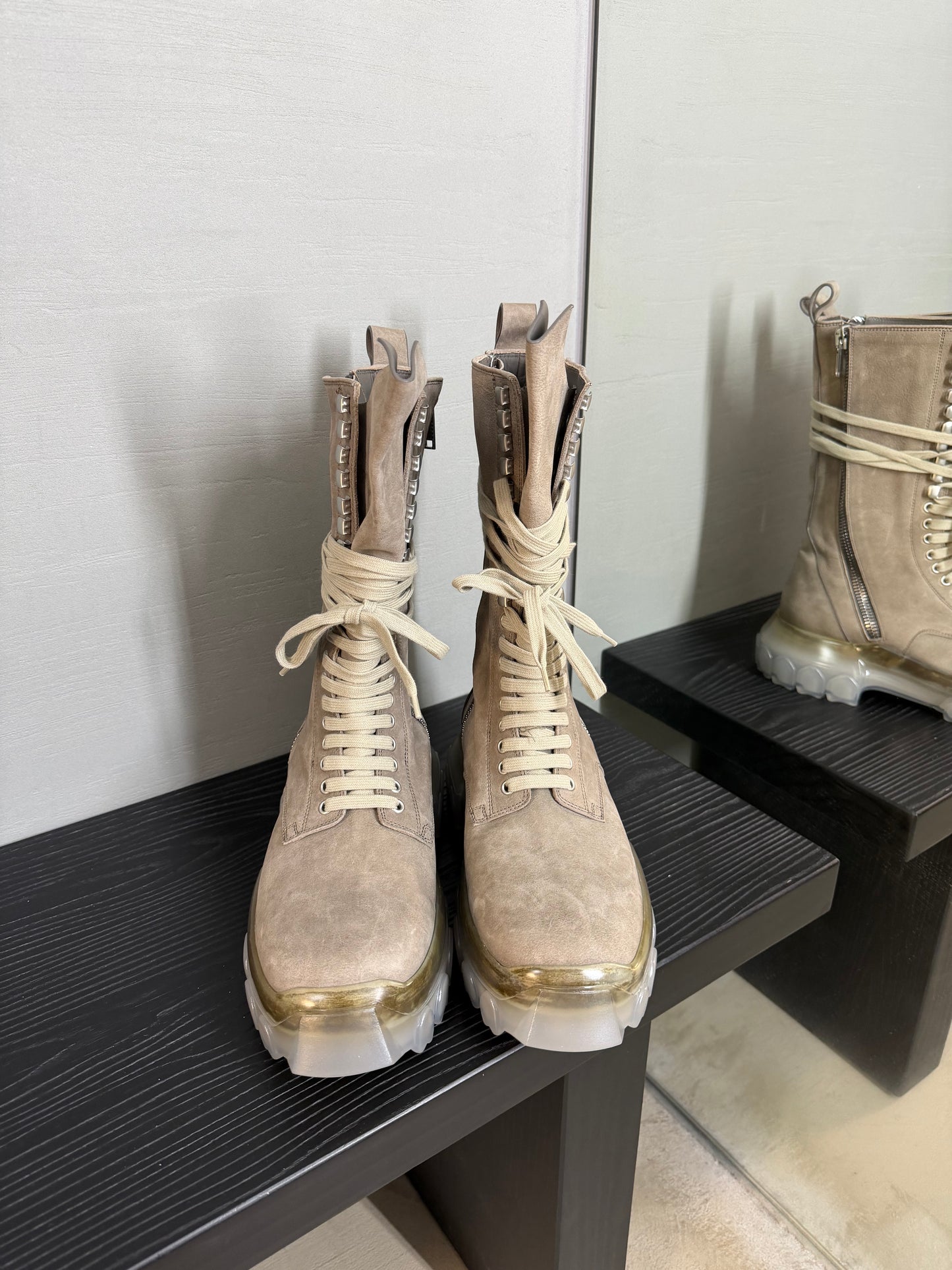 Rick Owens Army Tractor Lace Up Boots