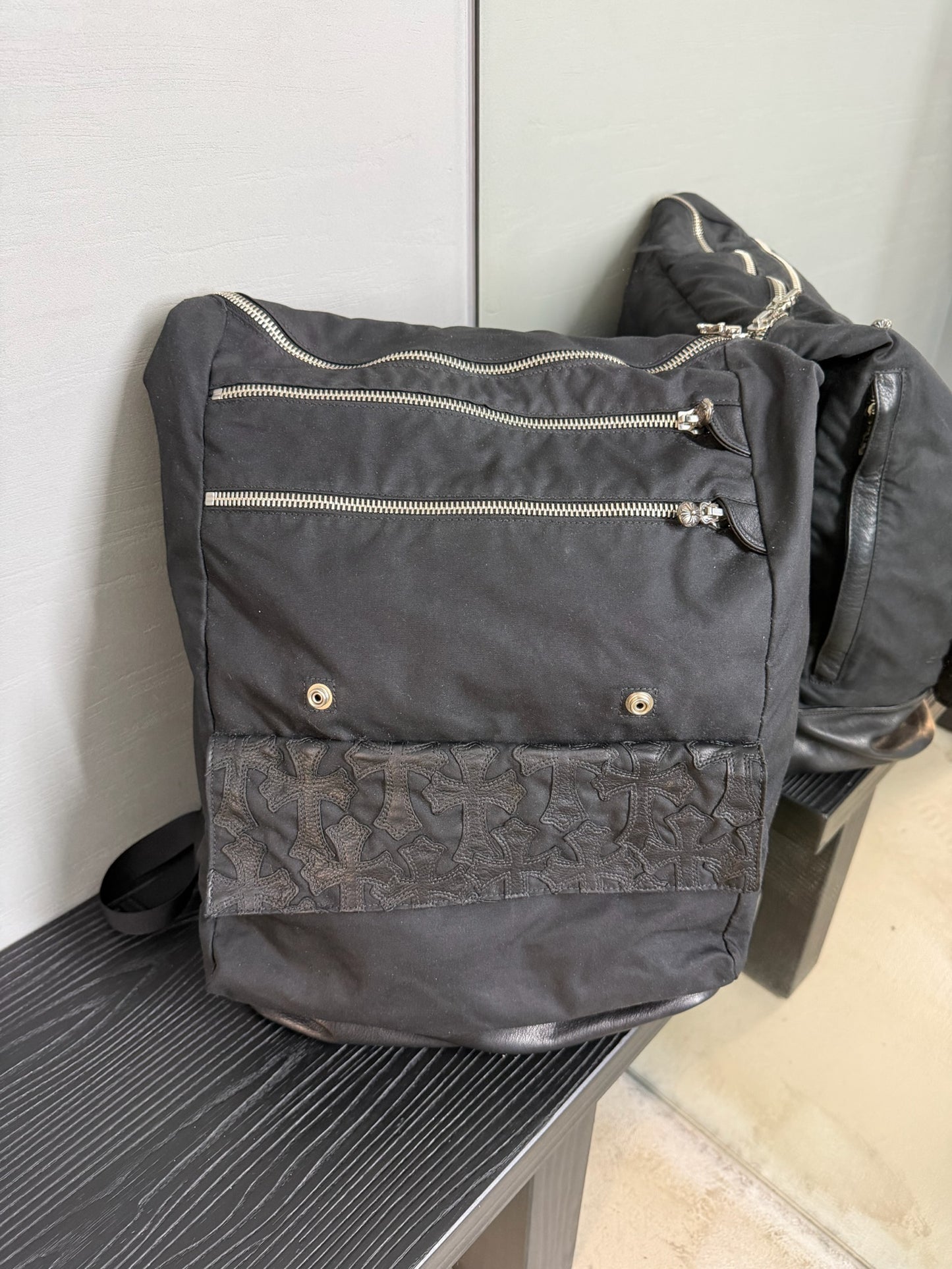 Chrome Hearts Cemetery Gunslinger Cross Patch Moto Backpack