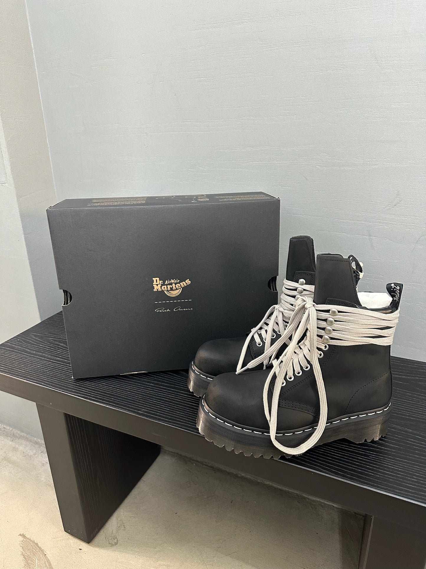 Rick Owens Dr.Martens Quad Sole Steel Toe Boot