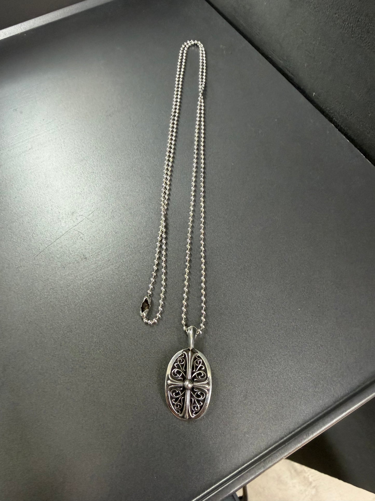 Chrome Hearts Keeper Oval Cross Pendant