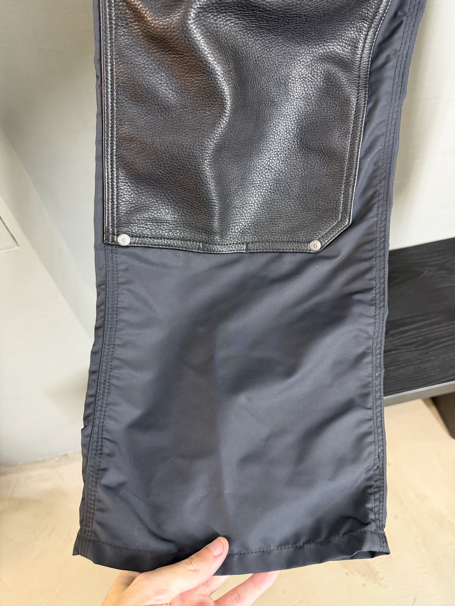 Chrome Hearts Nylon Leather Double Knee Pants