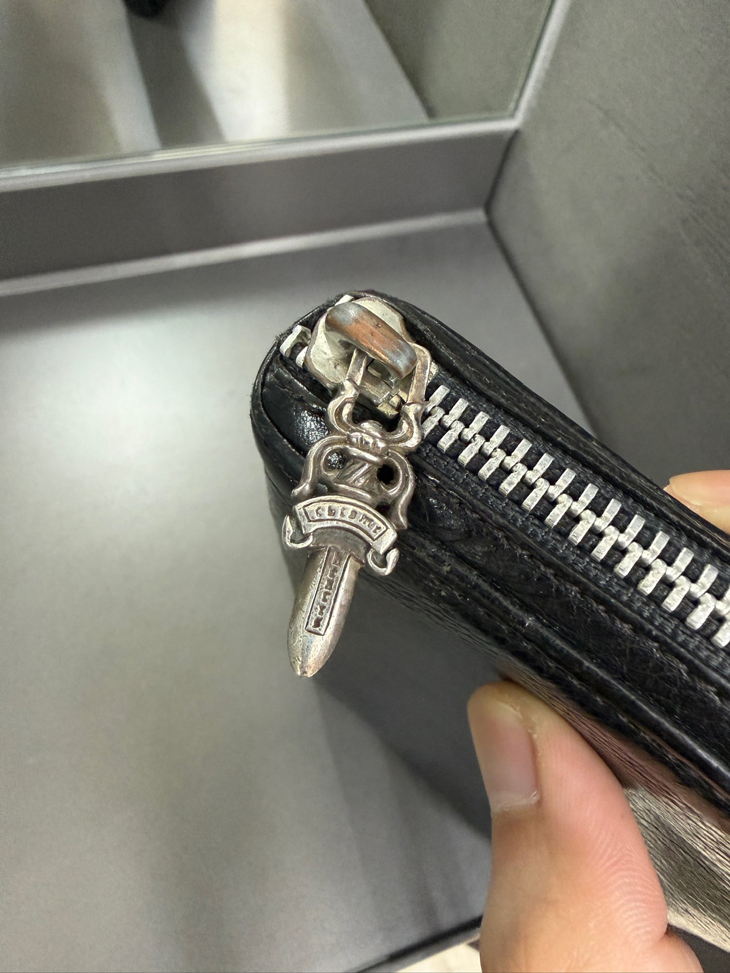Chrome Hearts Leather Zip Wallet