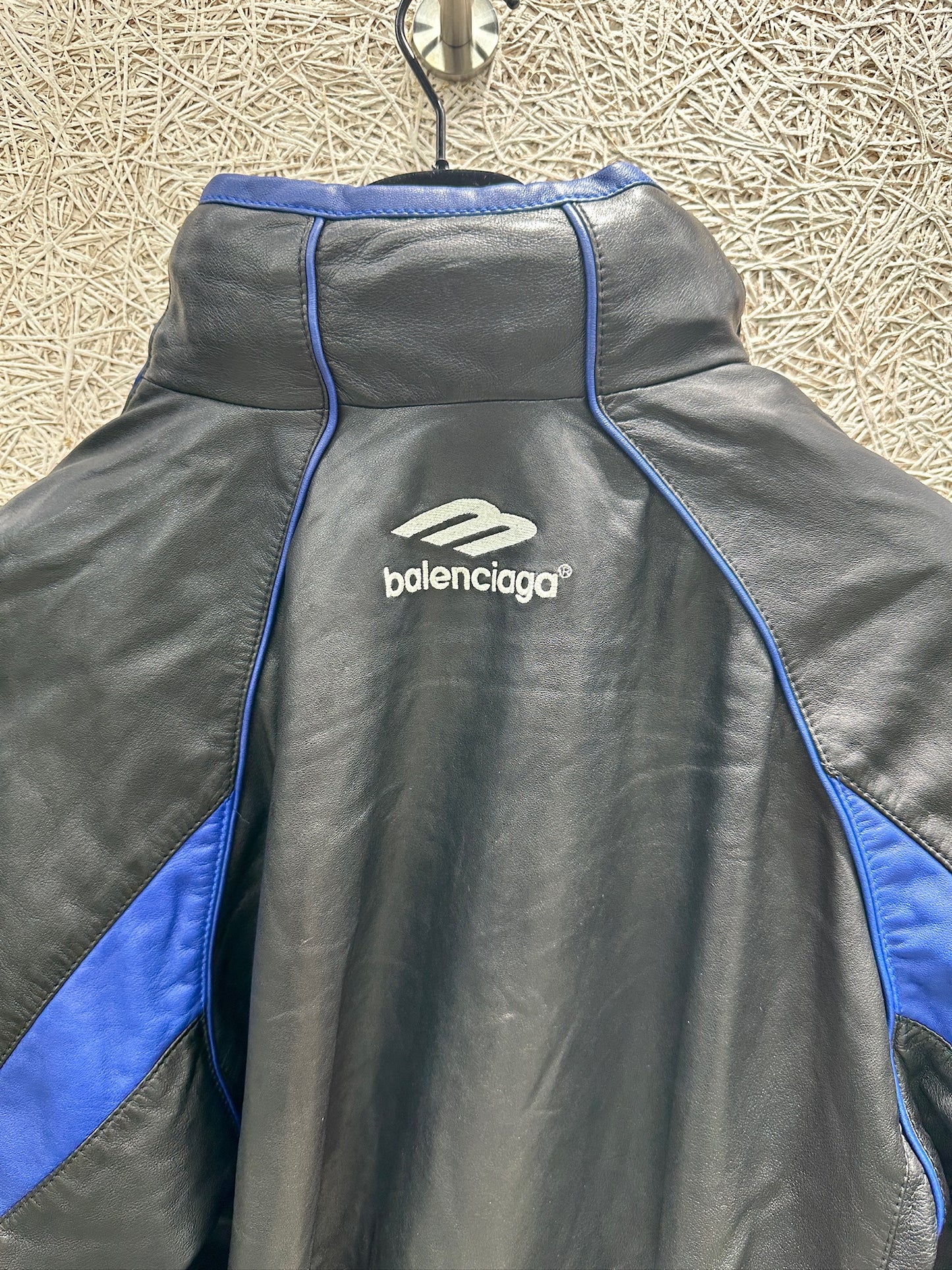 Balenciaga 3B Sports Icon Leather Track Jacket