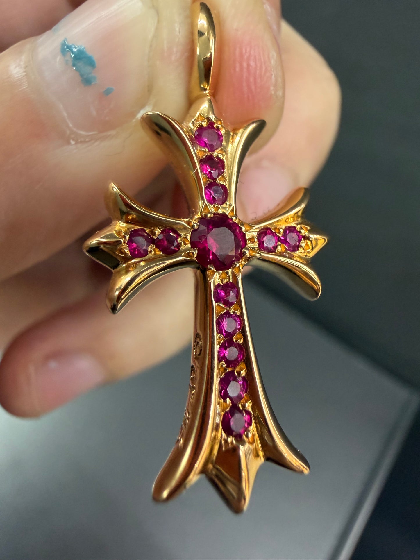 Chrome Hearts 22K Tiny Pendant with Red Ruby