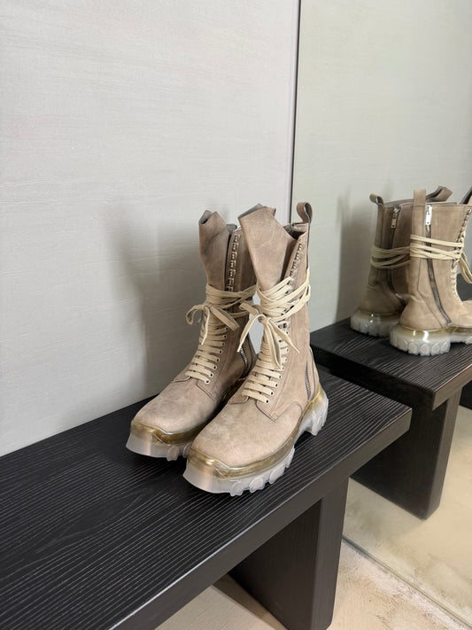 Rick Owens Army Tractor Lace Up Boots