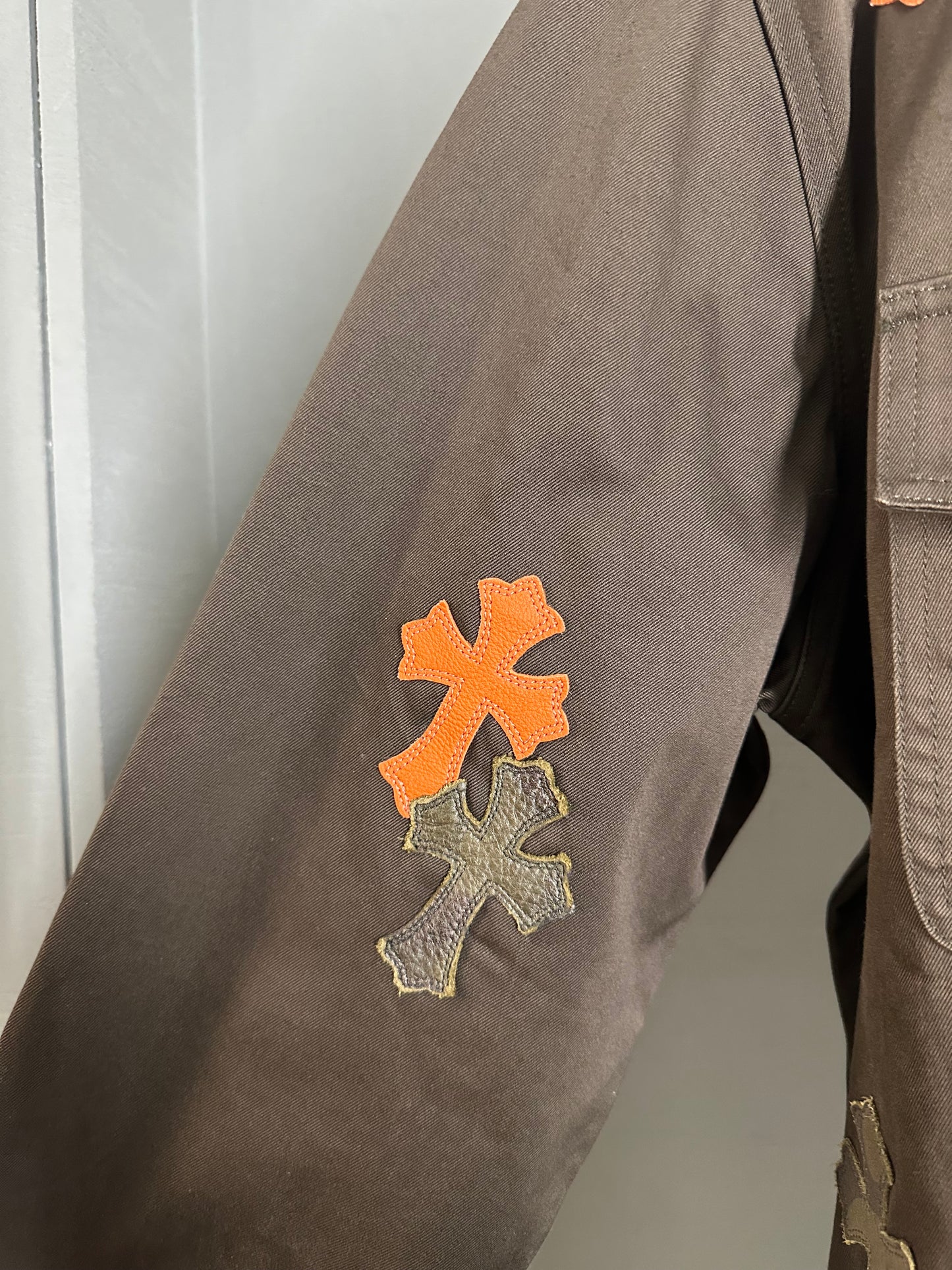 Chrome Hearts Camouflage & Orange Patch Work Dog Jacket