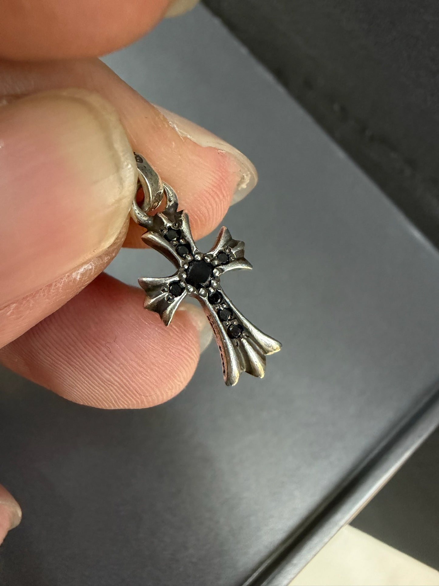 Chrome Hearts BBF Baby Fat Pendant with Black Diamonds