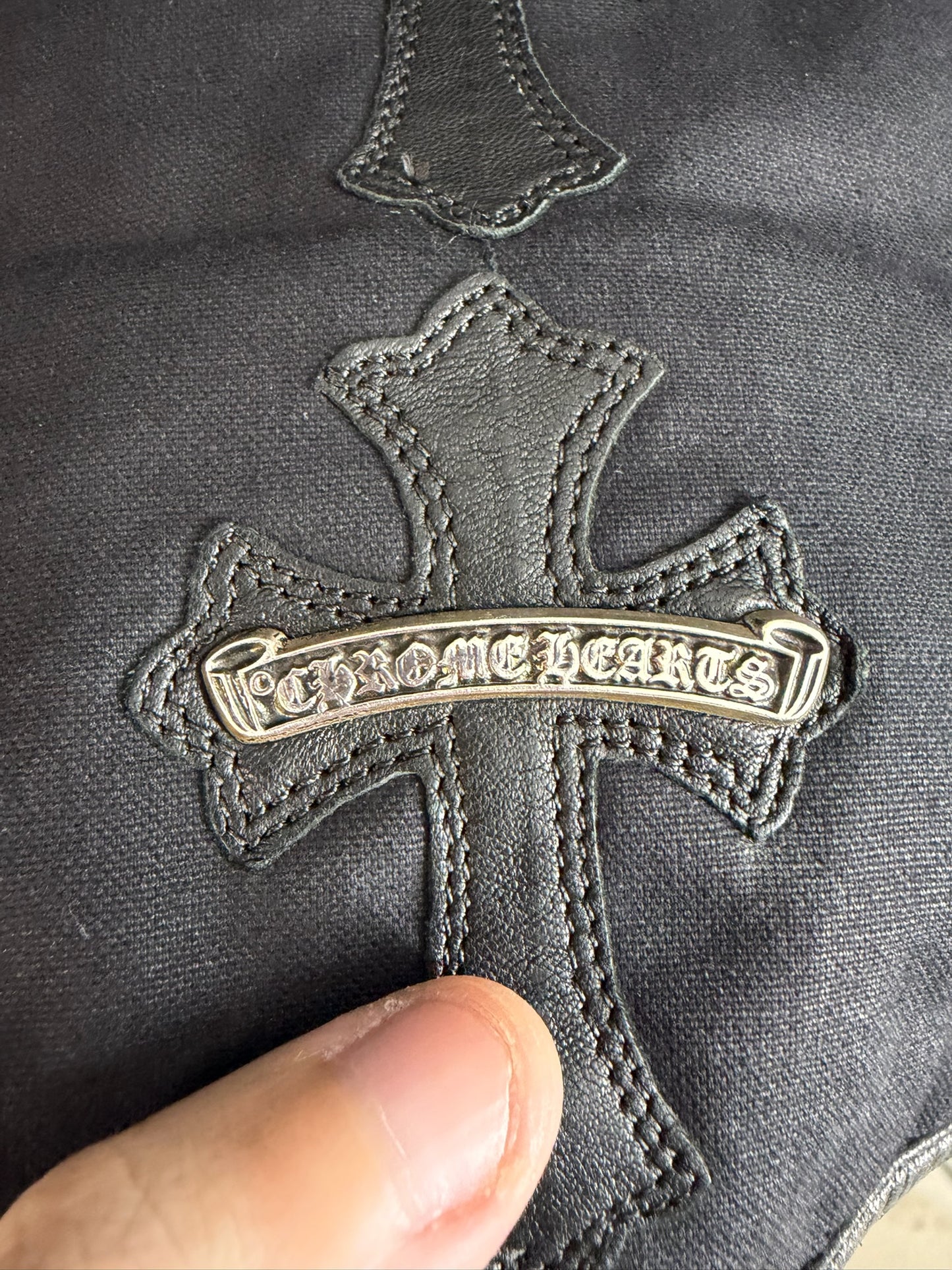 Chrome Hearts Leather Cross Patch Vest