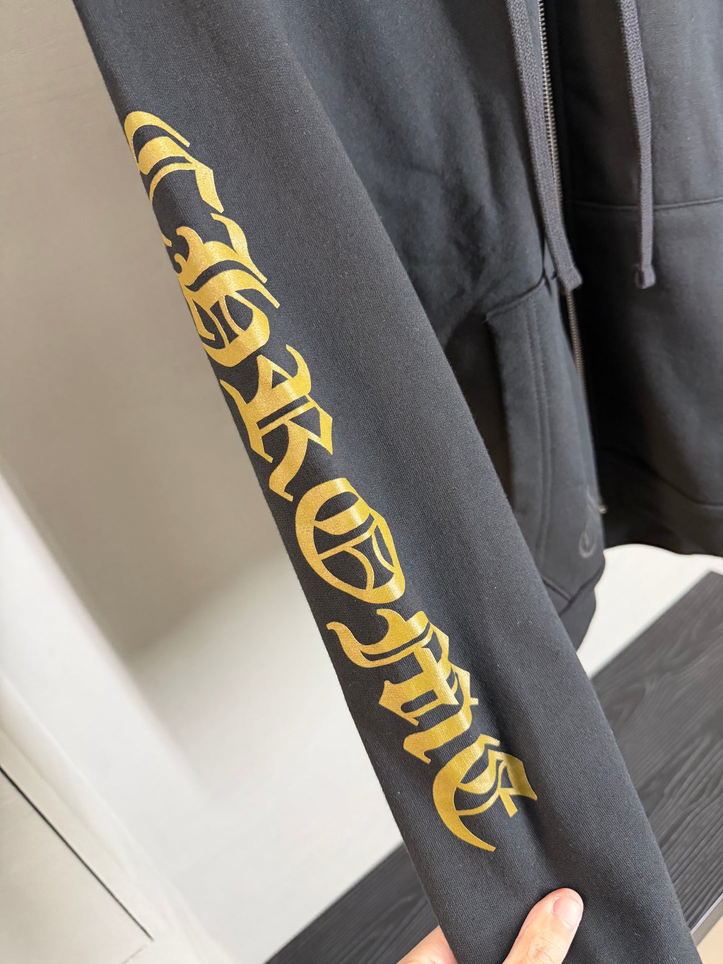 Chrome Hearts Gothic Script Vertical Logo Zip-up
