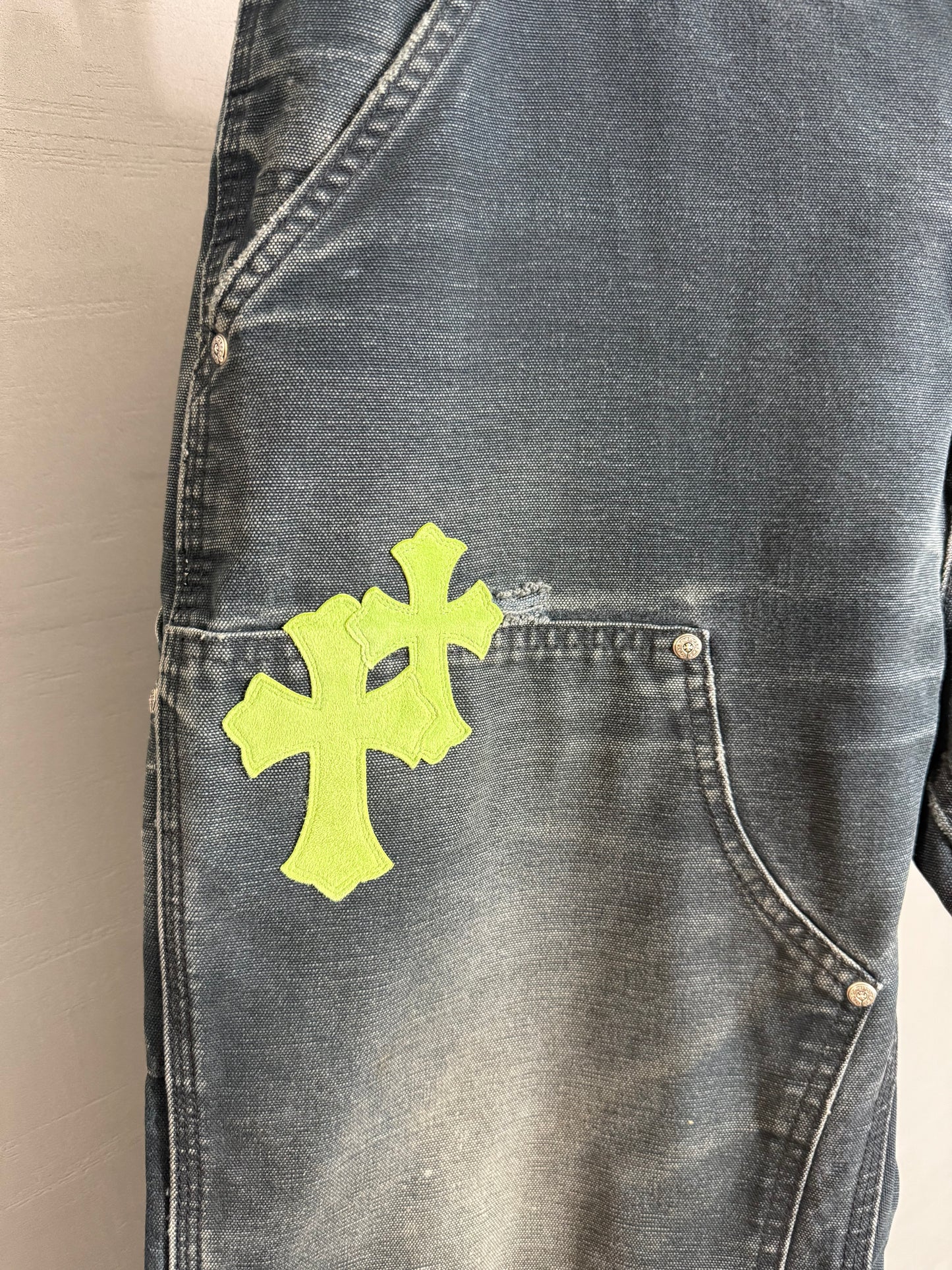 Chrome Hearts cross patch double knee carpenter pants (F&F)