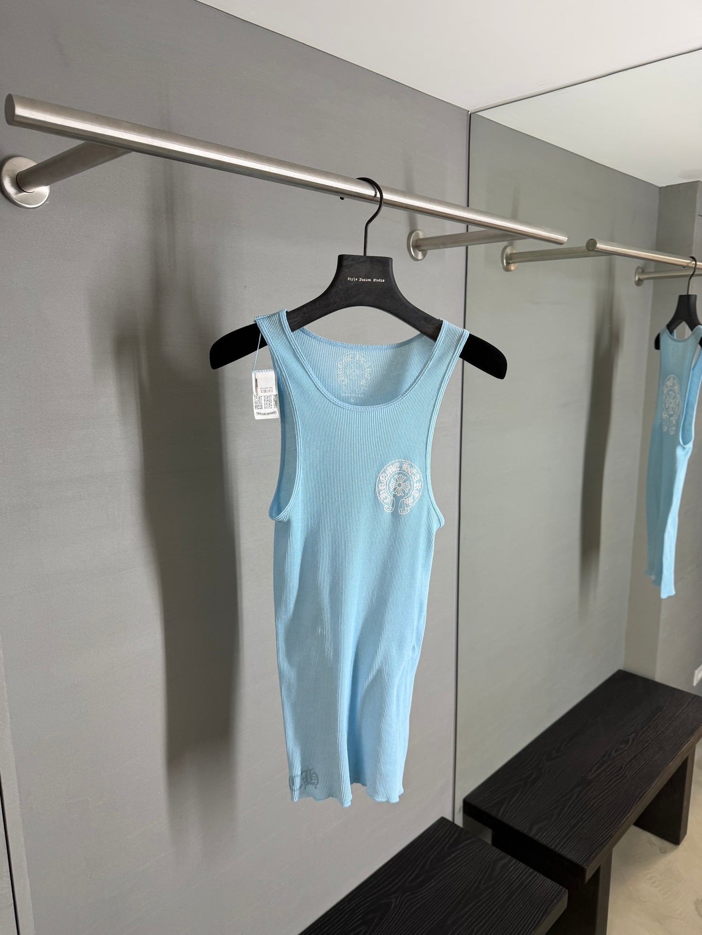 Chrome Hearts Baby Blue Rib Tank Top