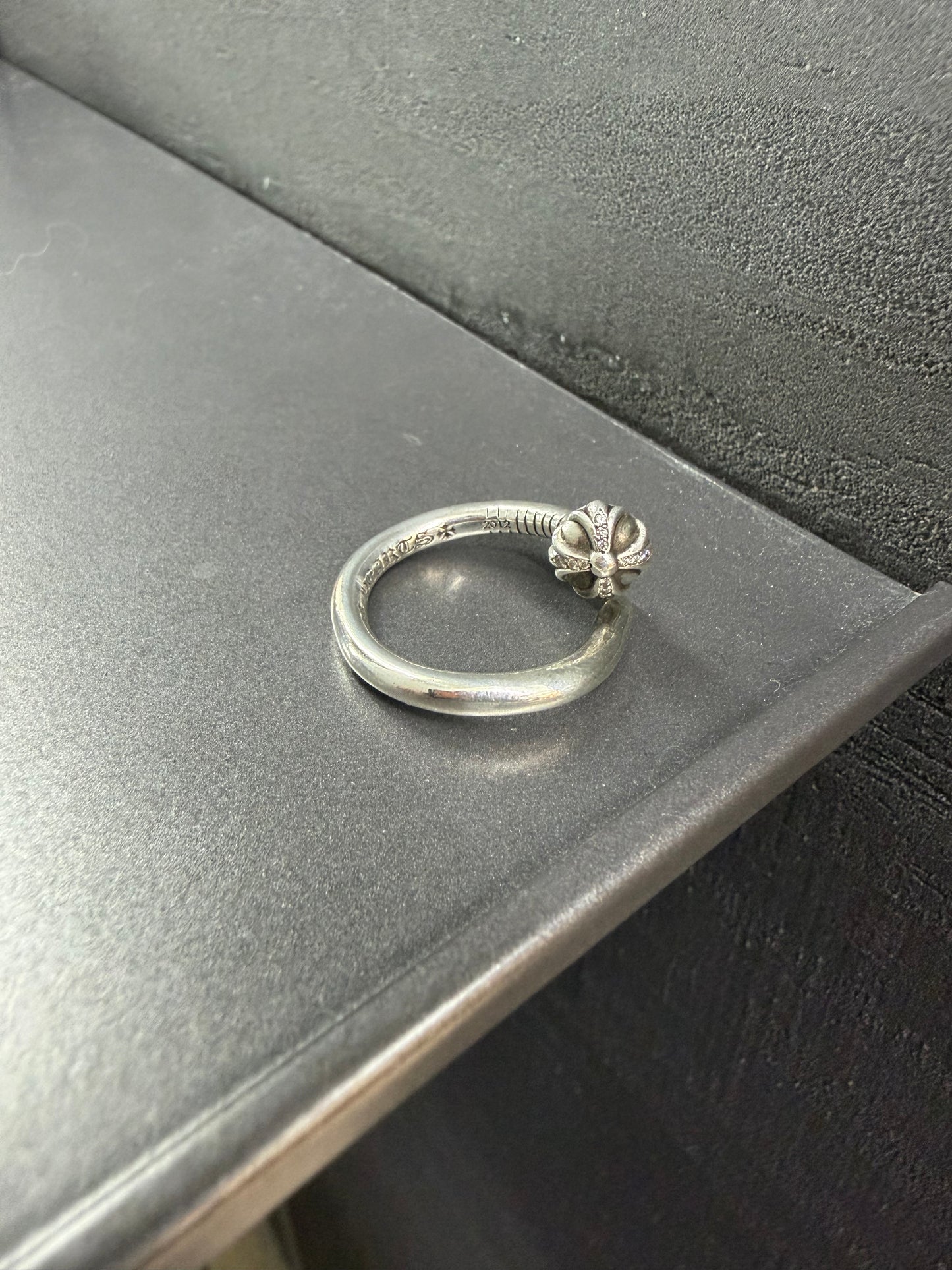 Chrome Hearts Nail Ring with Diamonds