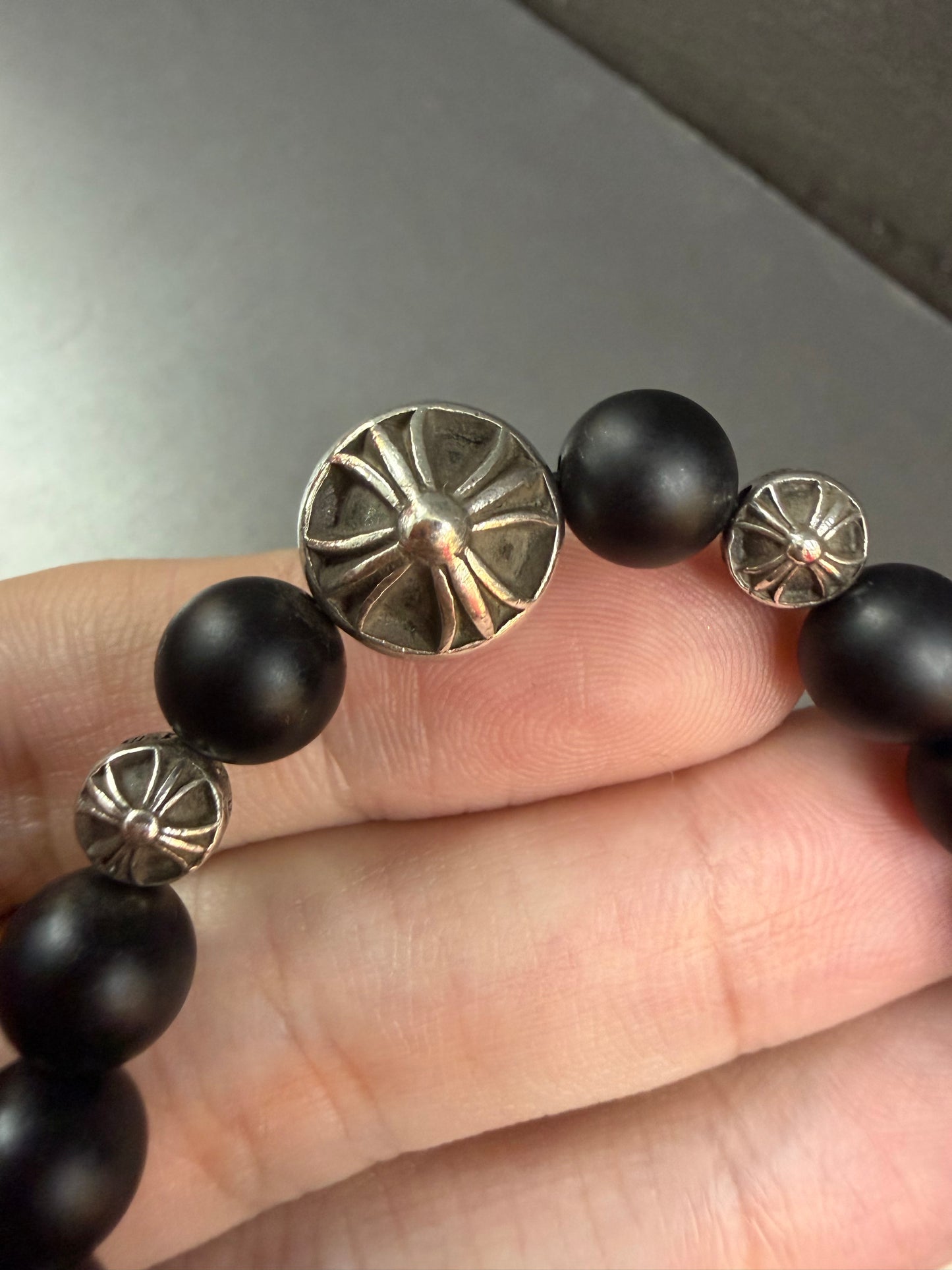 Chrome Hearts Cross 8mm Bead Bracelet