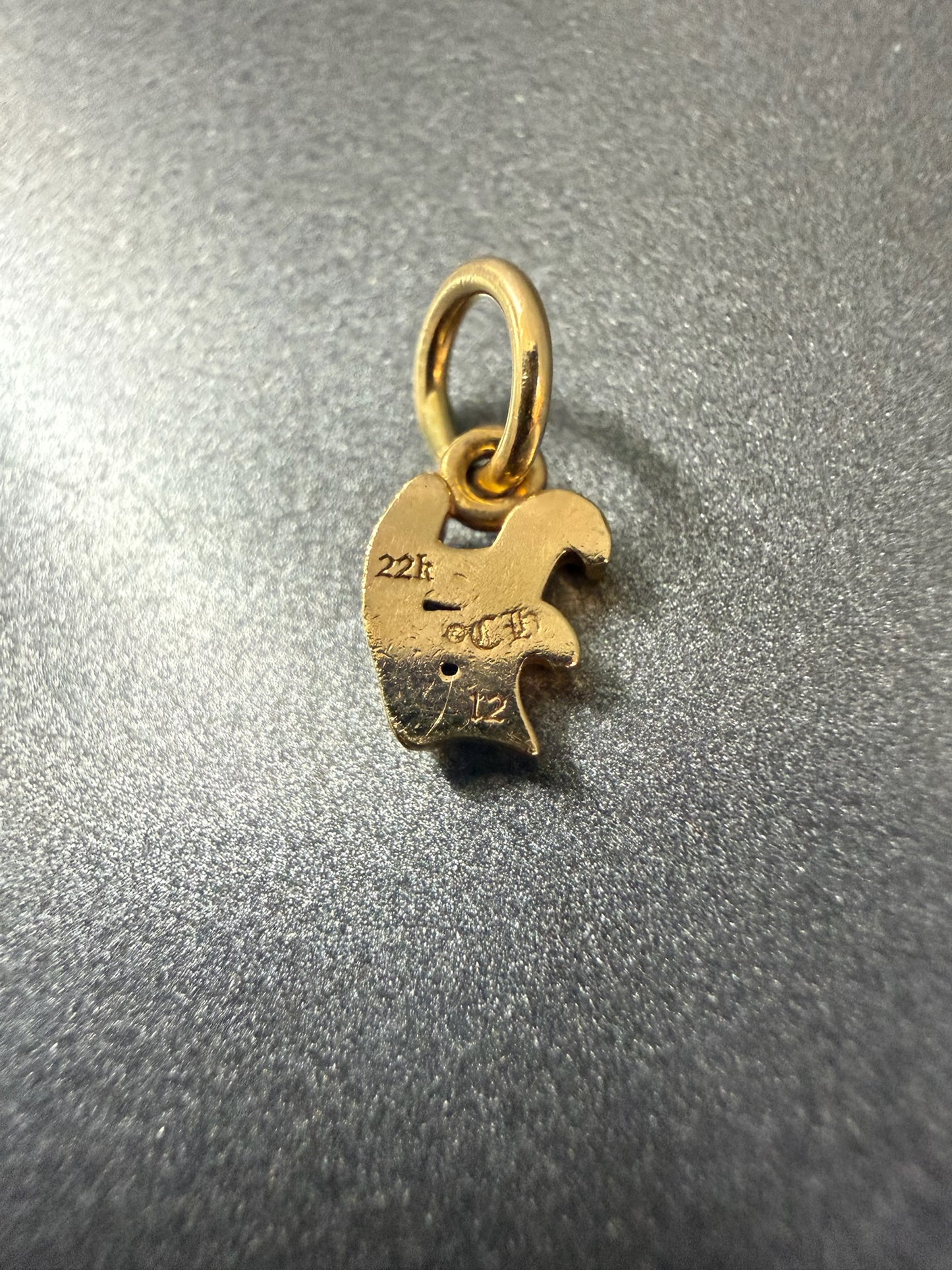 Chrome Hearts 22k Alphabet V Charm Pendant