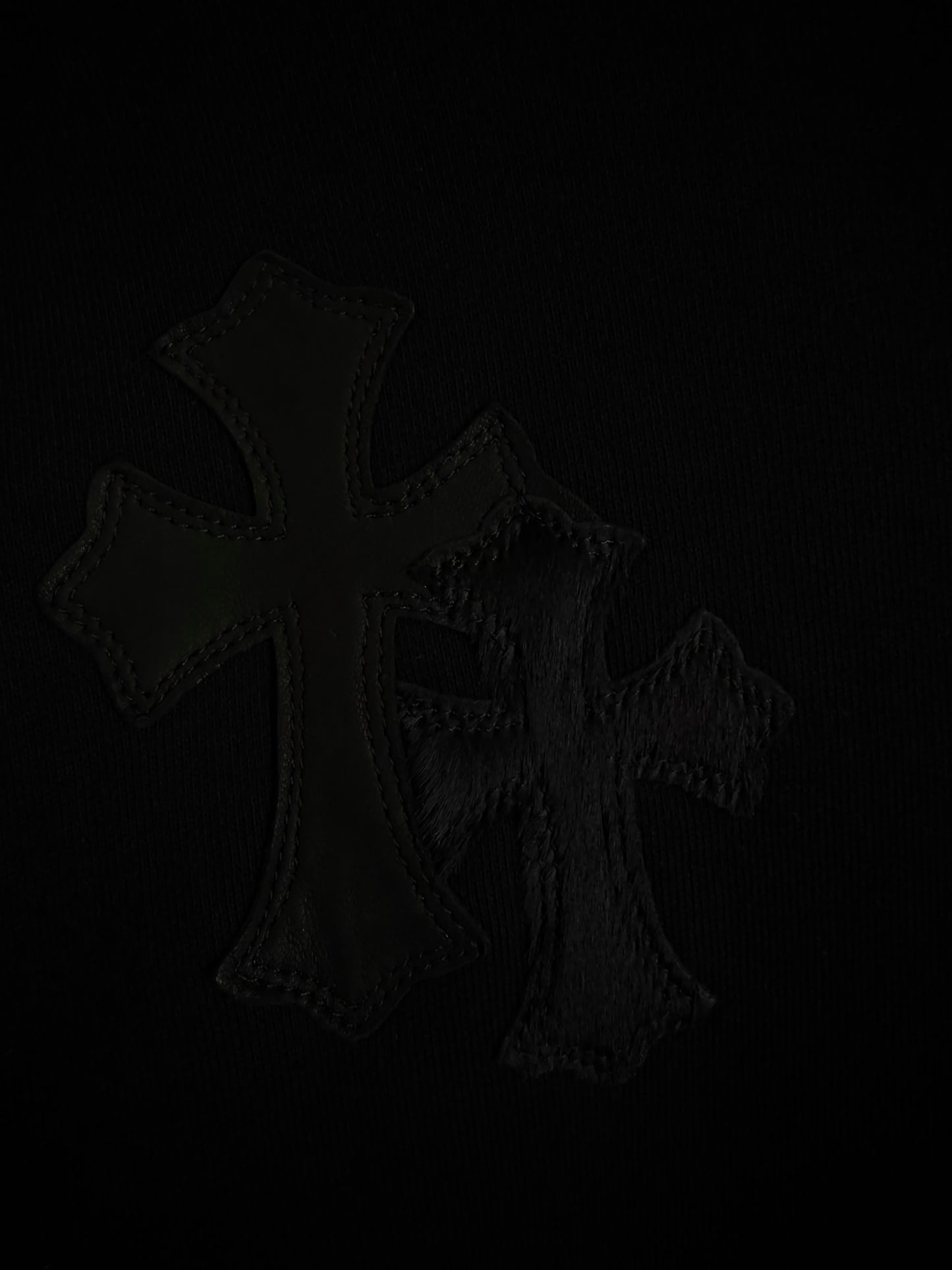 Chrome Hearts Leather/Patent  Cross Patch Half-Zip