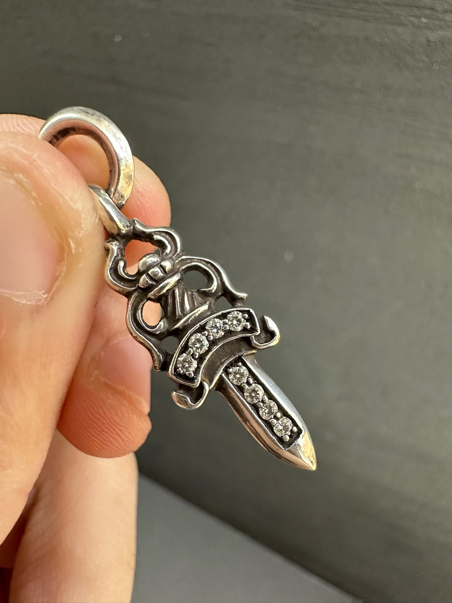 Chrome Hearts Dagger Pendant with Diamonds