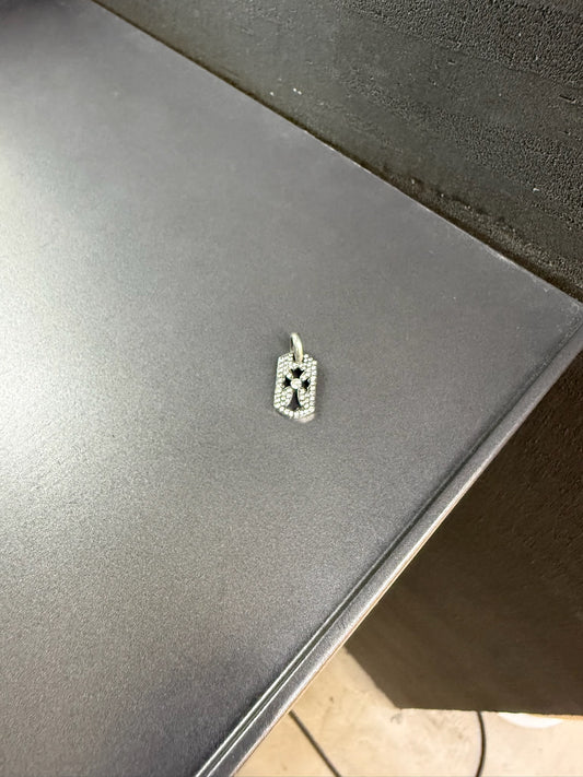 Chrome Hearts Cross Dog Tag With Diamonds