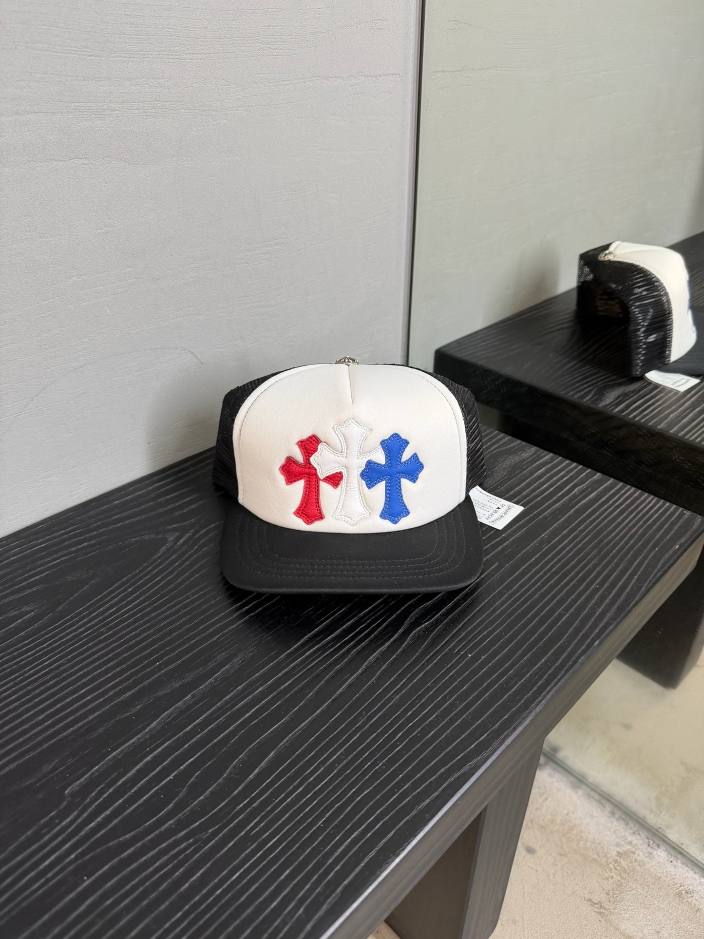 Chrome Hearts Leather Cross Patch Trucker Hat