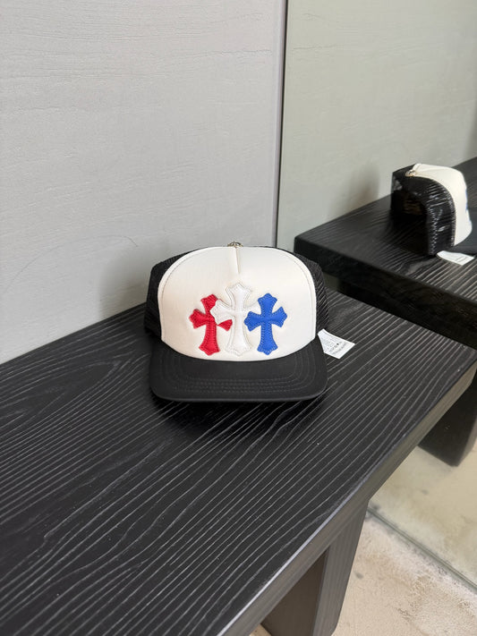 Chrome Hearts Leather Cross Patch Trucker Hat
