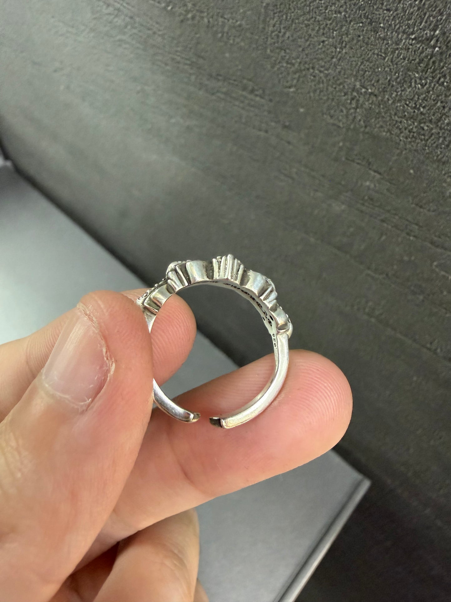 Chrome Hearts Baby Classic Diamonds Paved Floral Ring