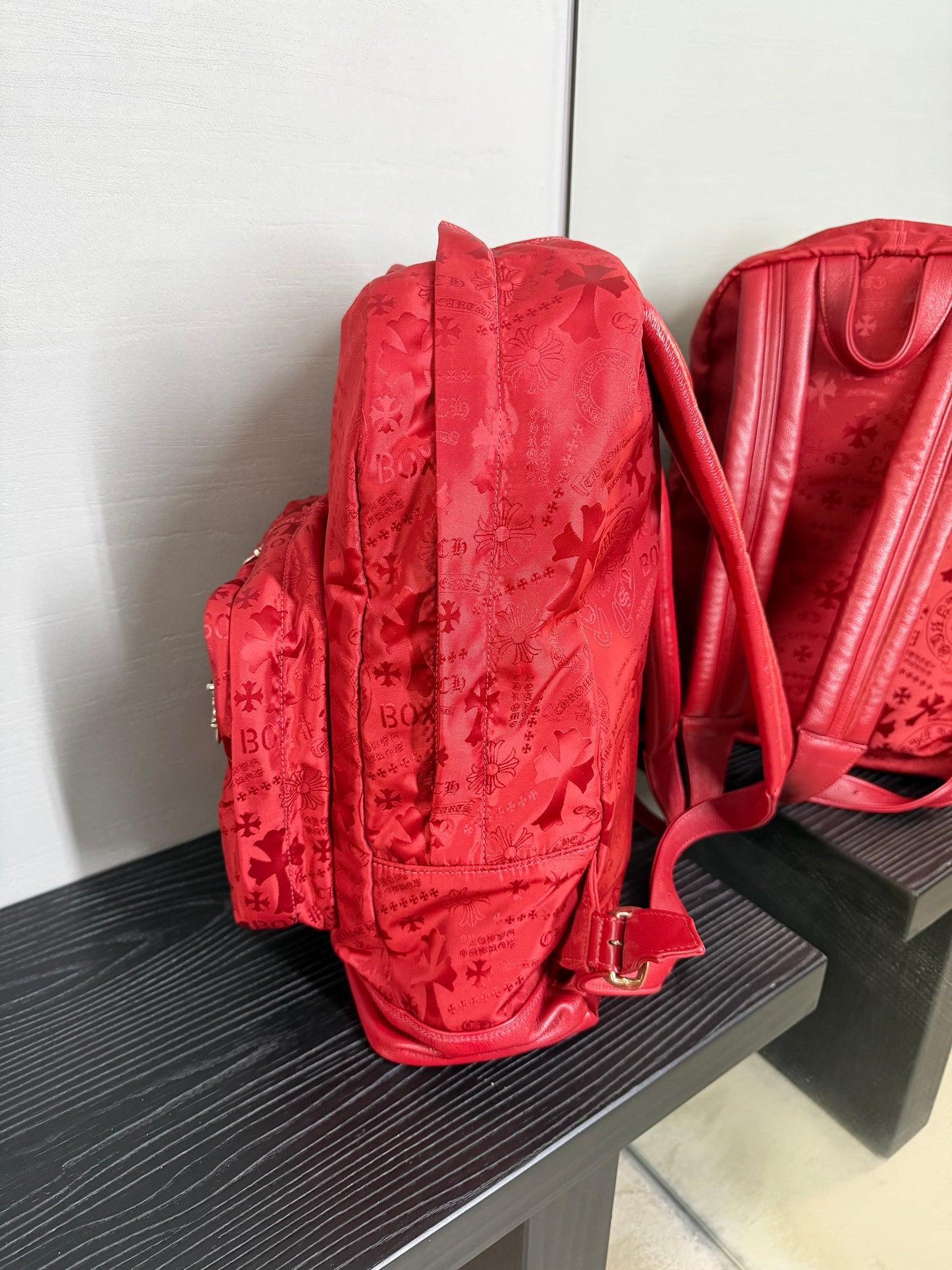 Chrome Hearts Nylon Stencil Red Backpack