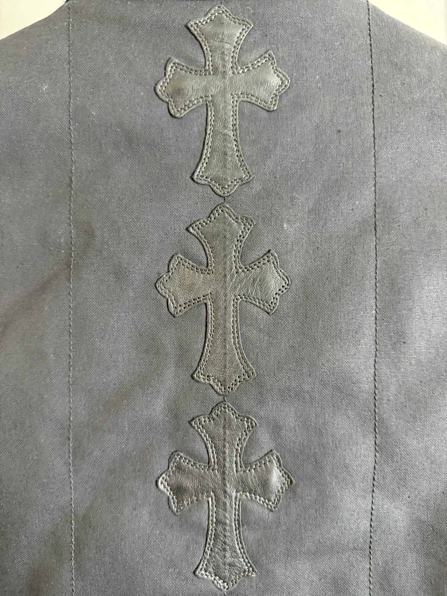 Chrome Hearts Leather Cross Patch Vest