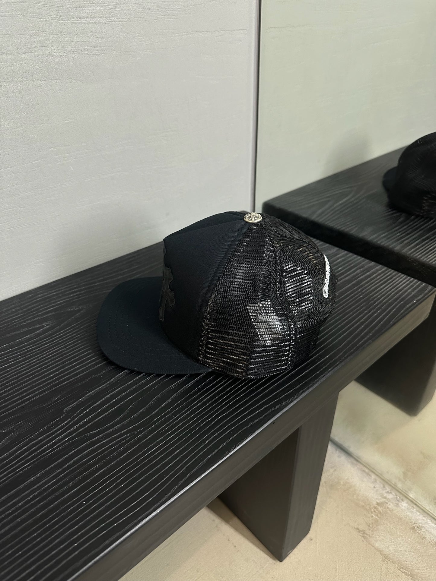 Chrome Hearts Black Cemetery Cross Trucker Hat