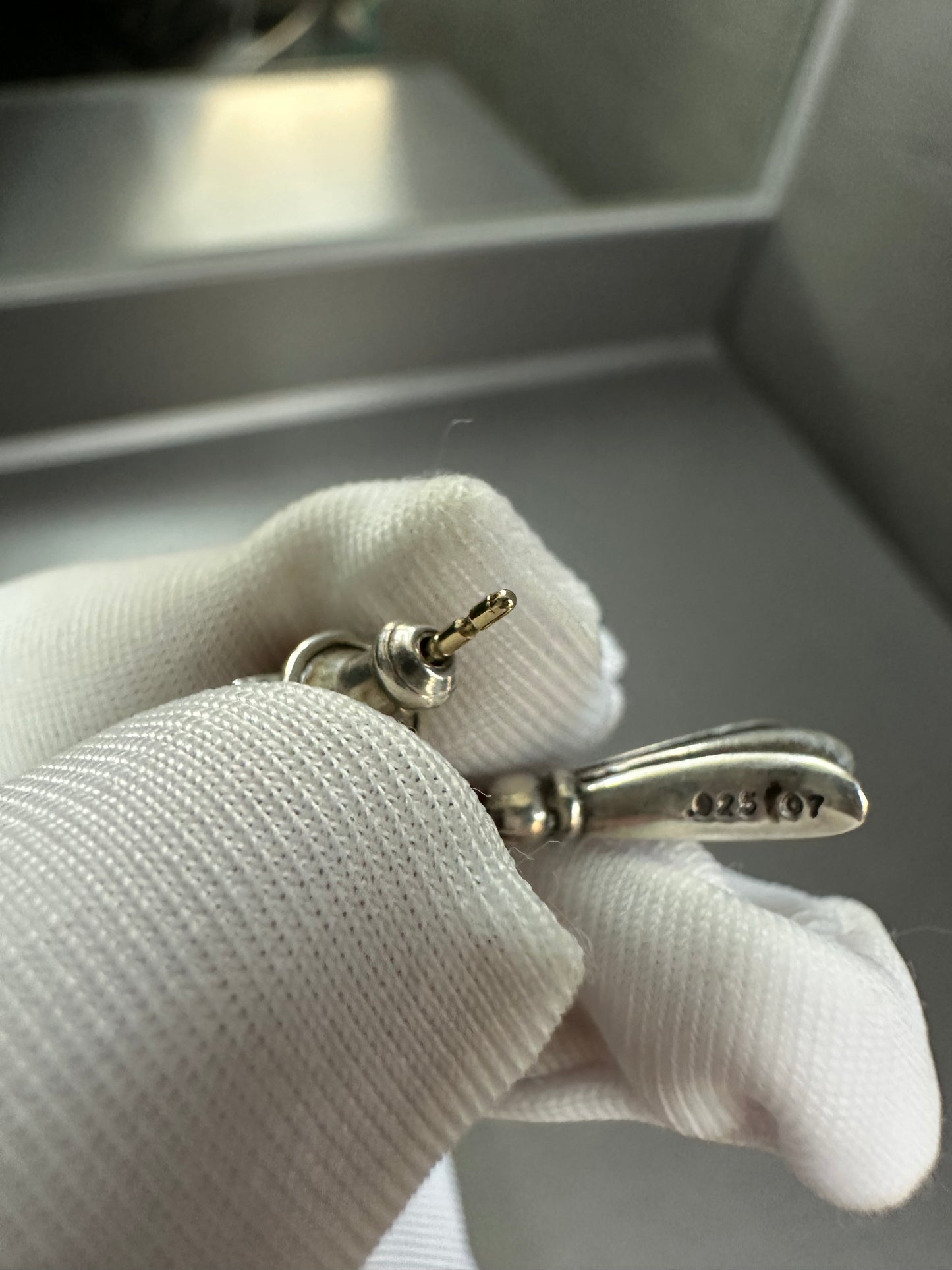 Chrome Hearts Cross Tail Tiny Drop Earring