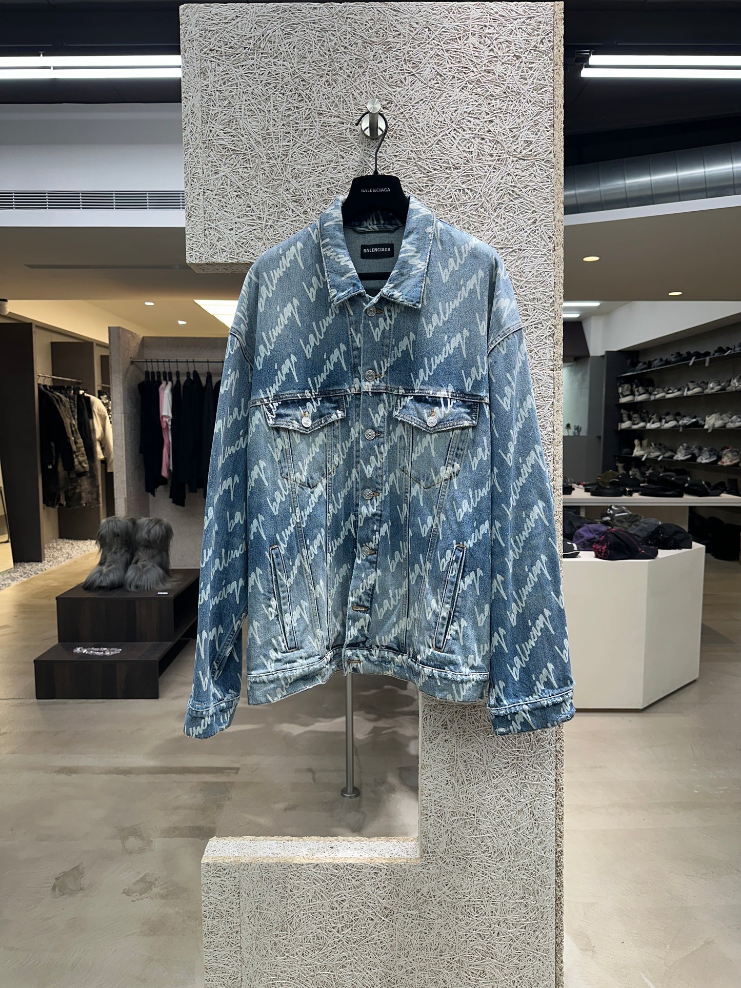 Balenciaga Oversized Logo Denim Jacket
