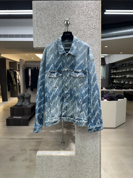 Balenciaga Oversized Logo Denim Jacket