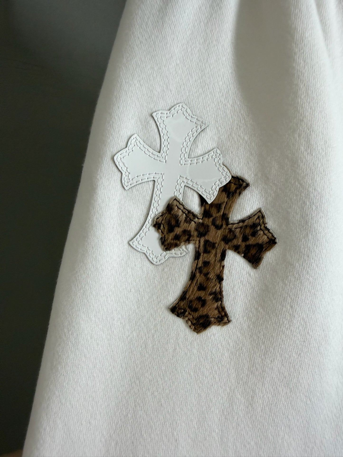 Chrome Hearts Leopard Cross Patch Sweatpants