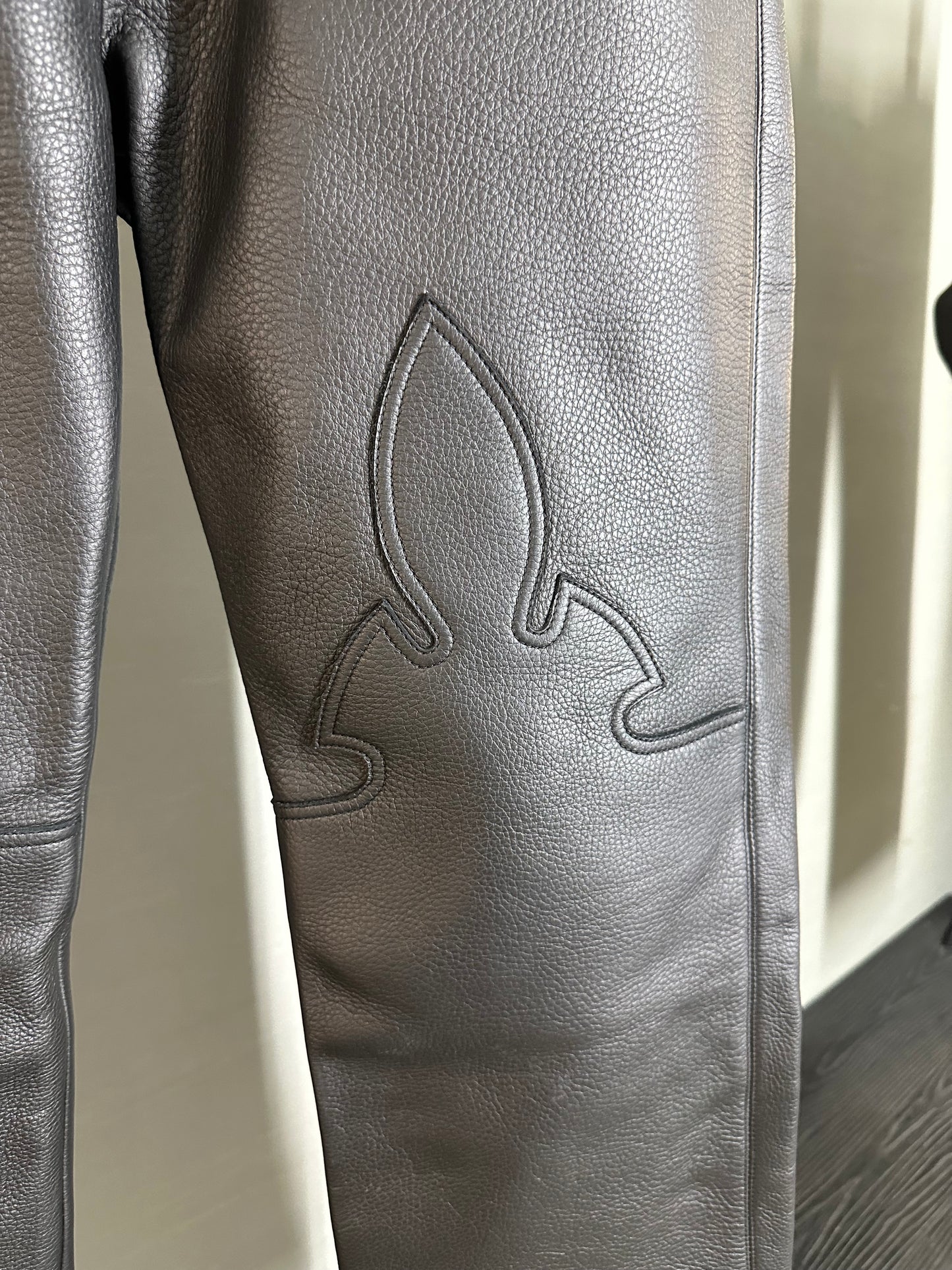 Chrome Hearts Fleur Knee Leather  Pants
